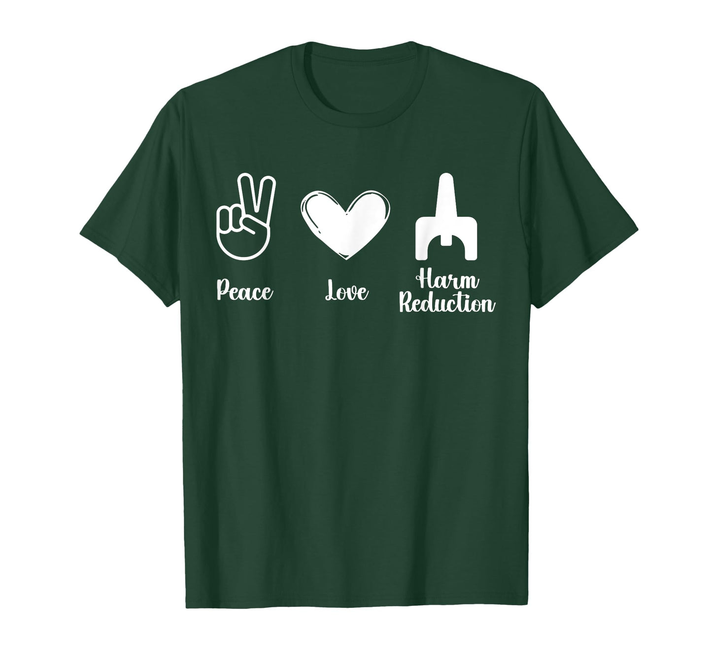 Retro Peace Love Harm Reduction Overdose Awareness Nurse T-Shirt