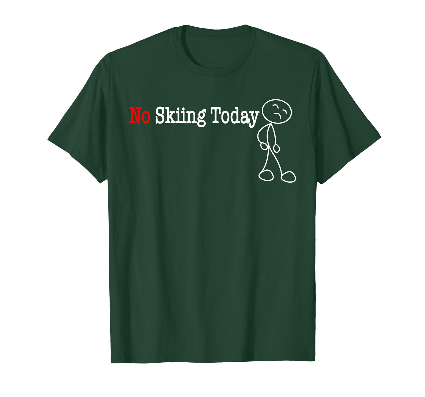 No Skiing Today Stick Figure T-Shirt