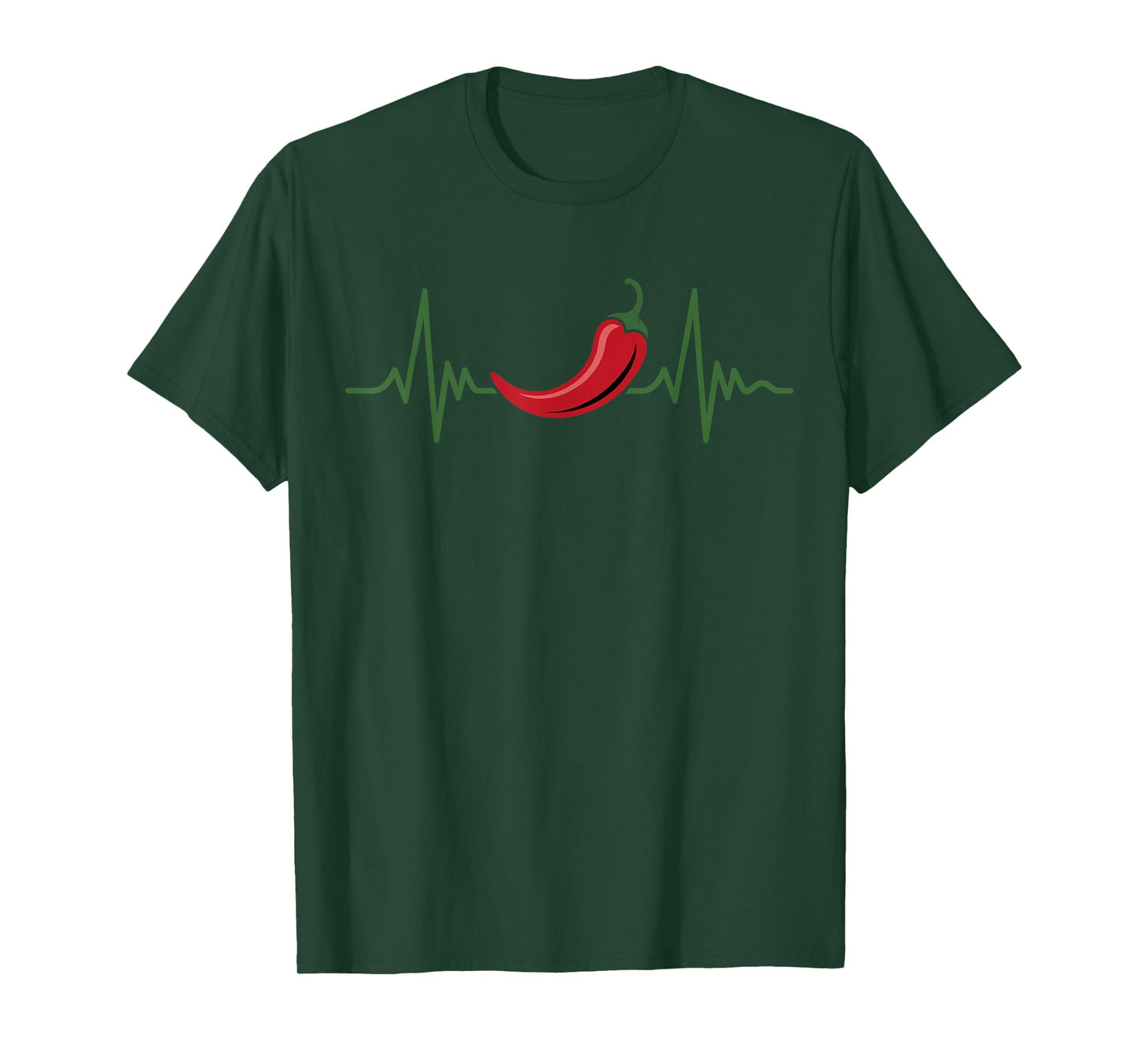 Chili Pepper Heartbeat Spicy Food Lover Gifts for Men Women T-Shirt