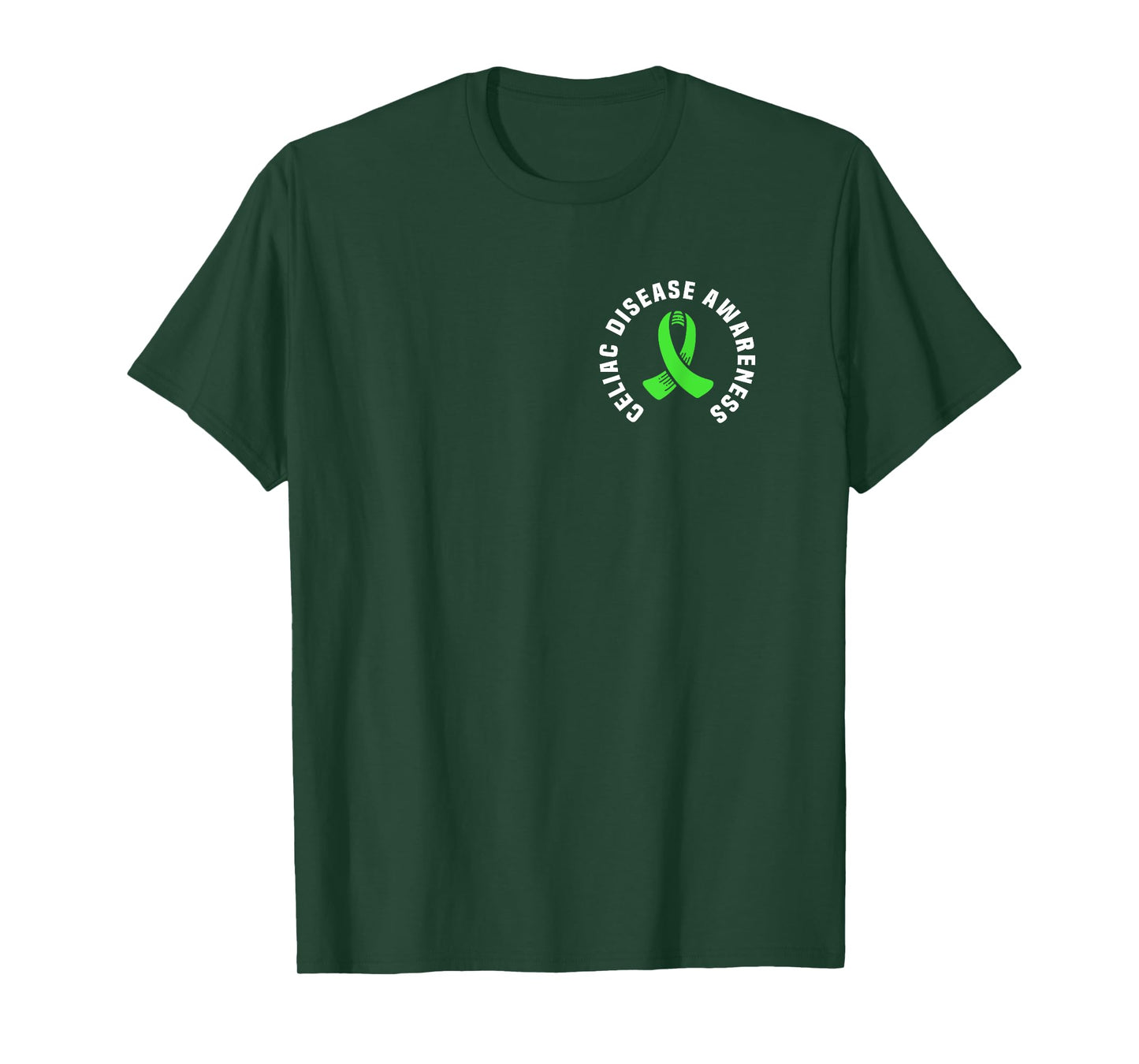 Celiac Disease Awareness Pocket Apparel With Green Ribbon T-Shirt