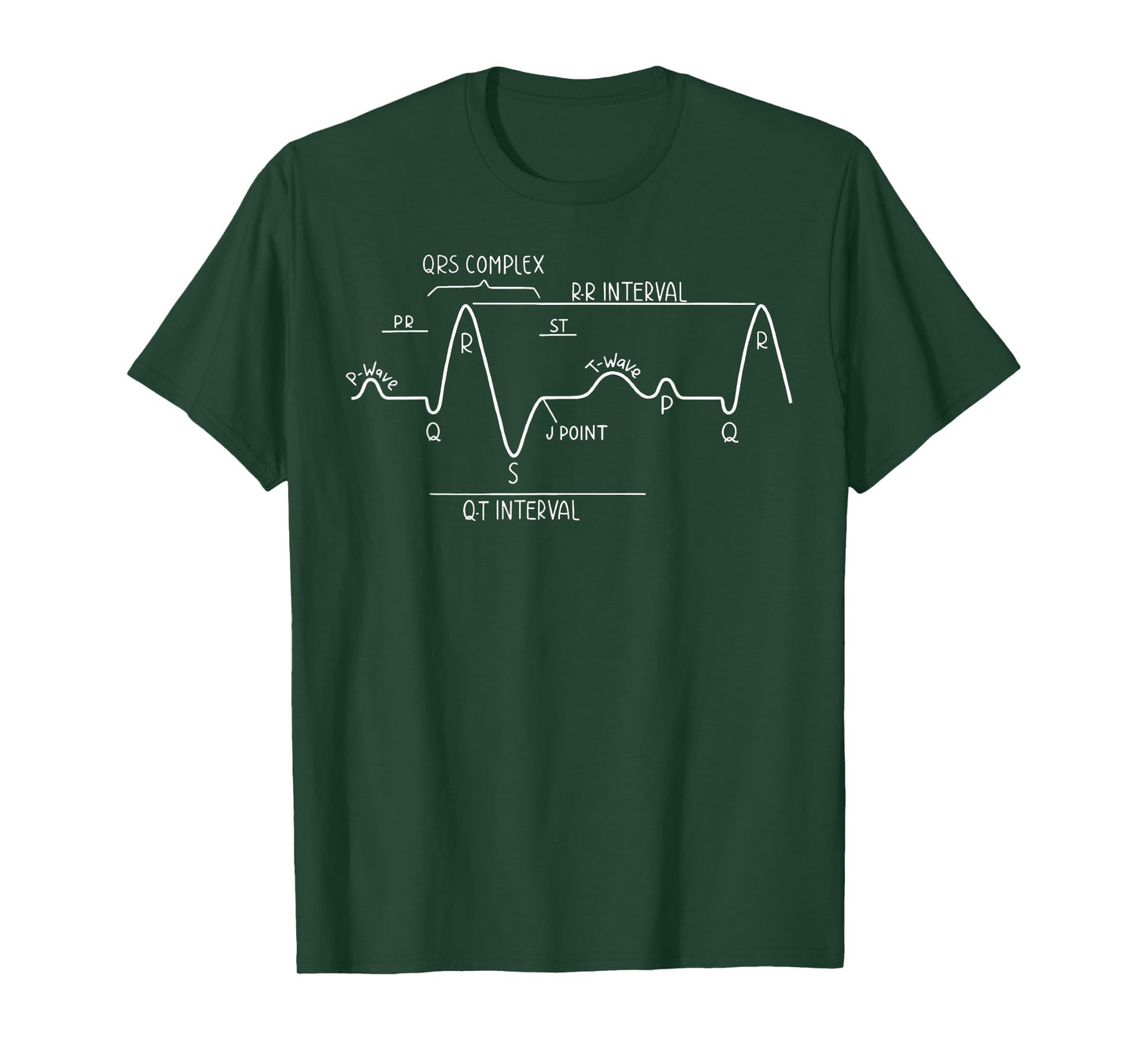Hand Drawn Normal ECG EKG Electrocardiogram Heartbeat T-Shirt