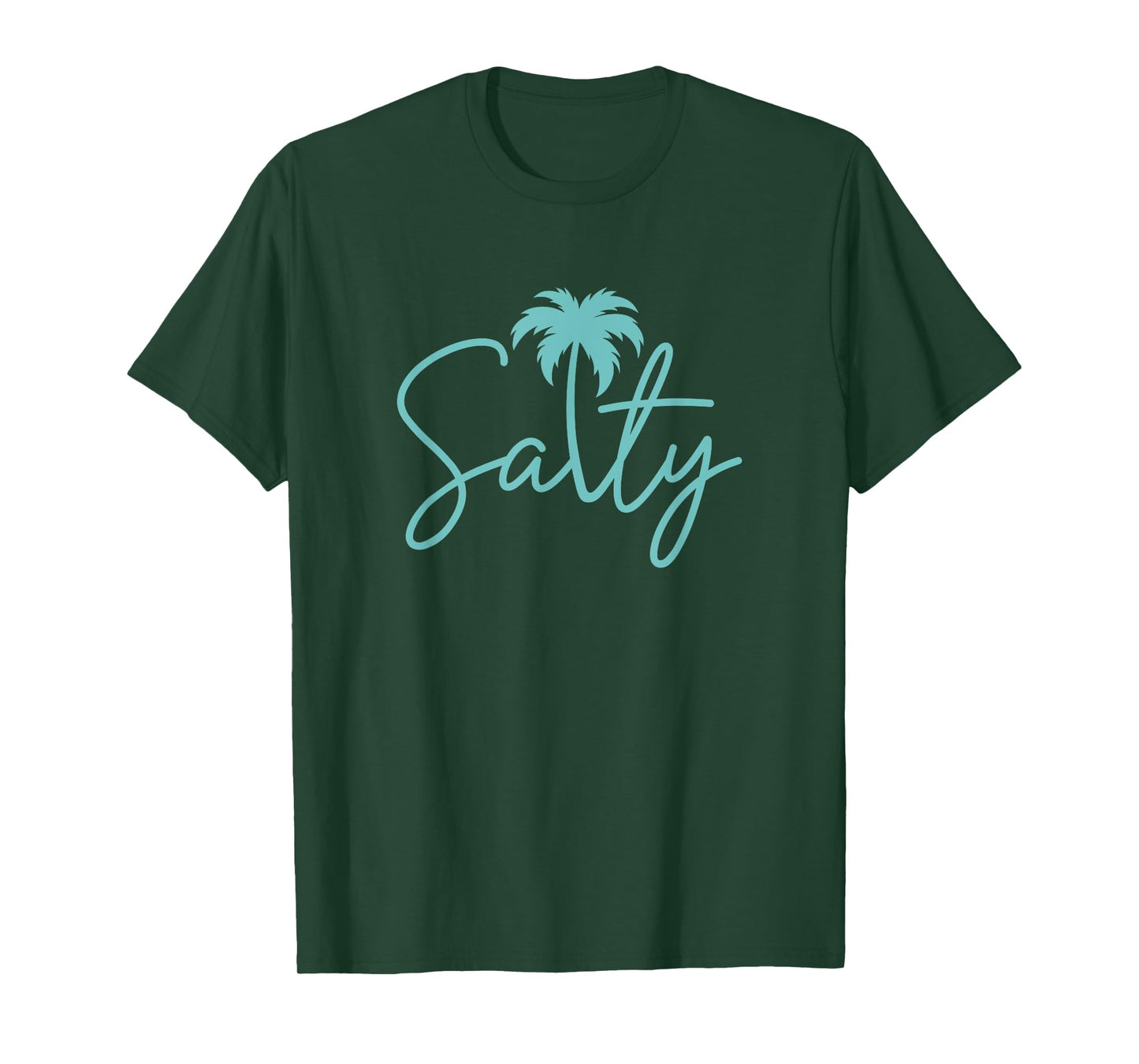 Salty Handwritten Palm Tree Coastal Beach Vibe Men Women T-Shirt