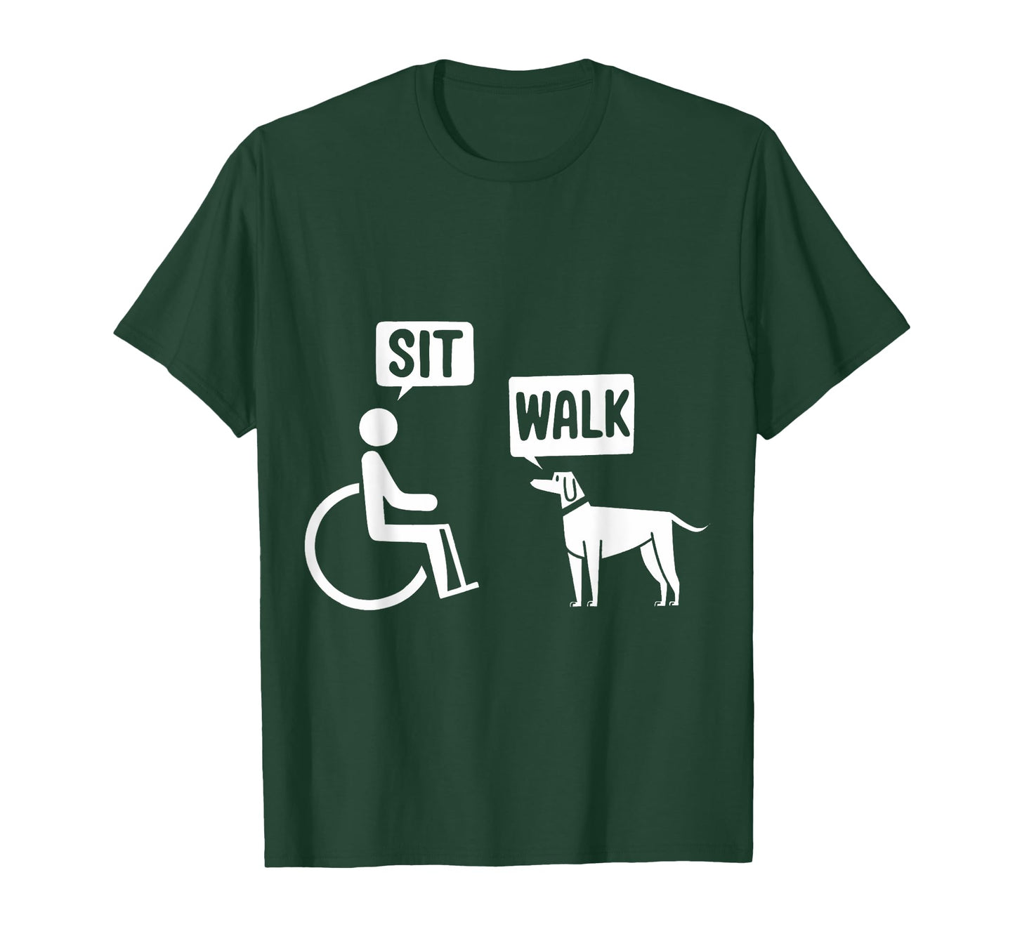 Wheelchair Dog Funny Humor Sit Walk Joke Disability T-Shirt