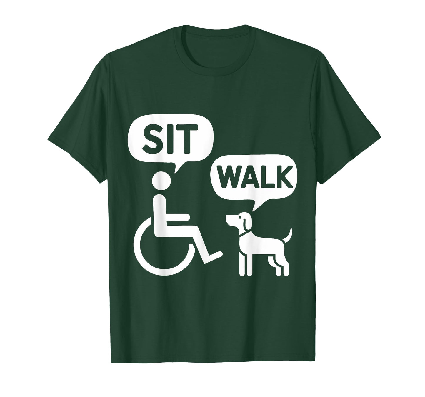 Wheelchair Dog Funny Humor Sit Walk Joke Disability T-Shirt