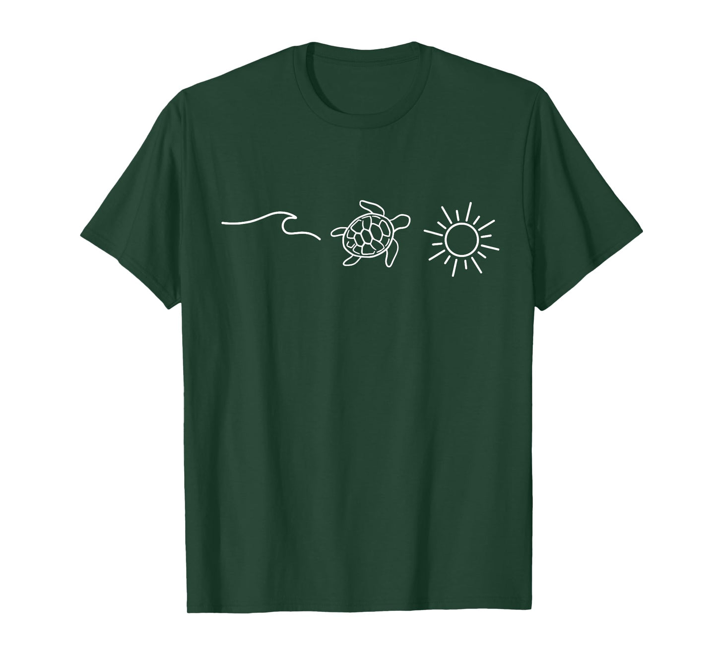 Minimal Turtle Sun Lover Ocean Wildlife Natural Sea Animals T-Shirt