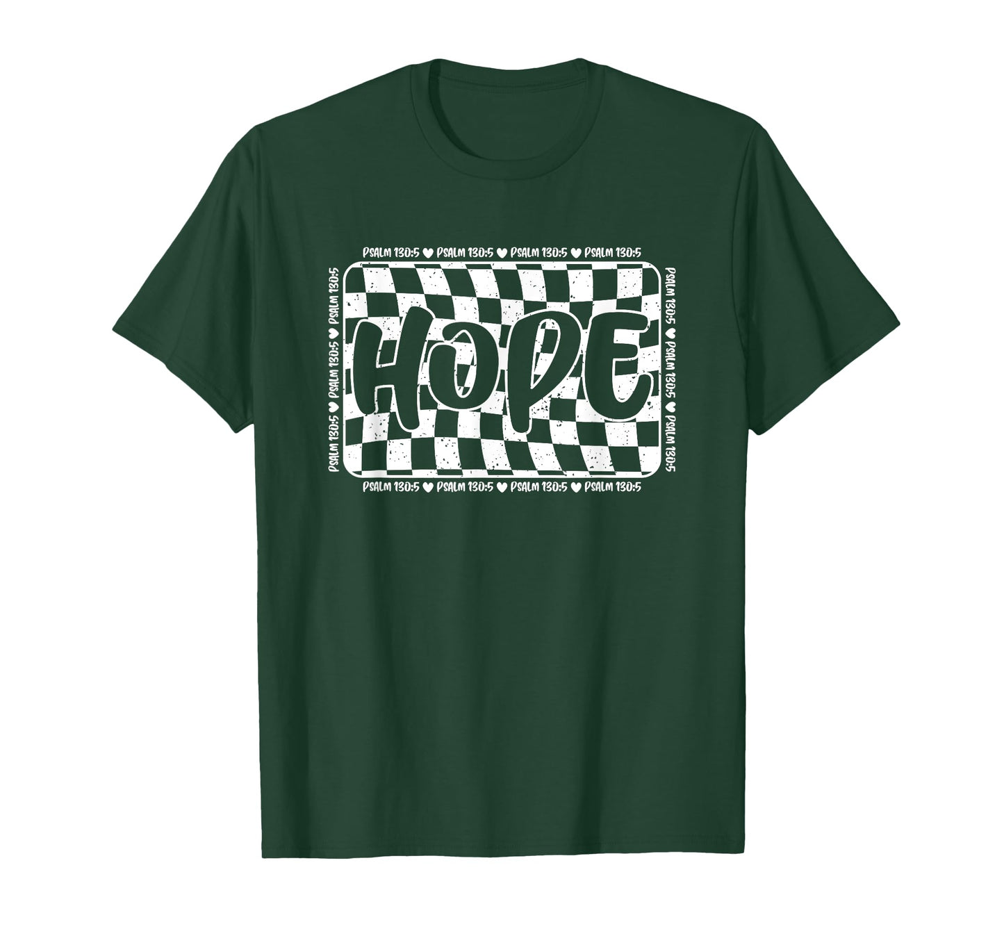 Hope Psalm 130:5 Checkerboard Inspirational T-Shirt