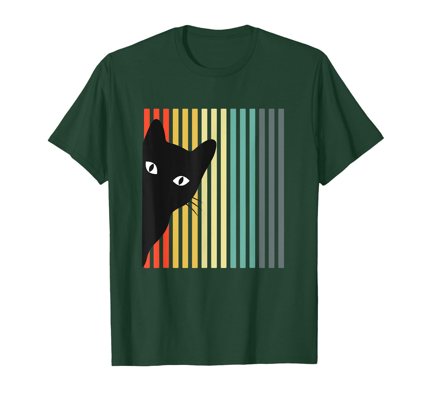 Black Cat Retro Color Cat Lover Design Cat Owner T-Shirt