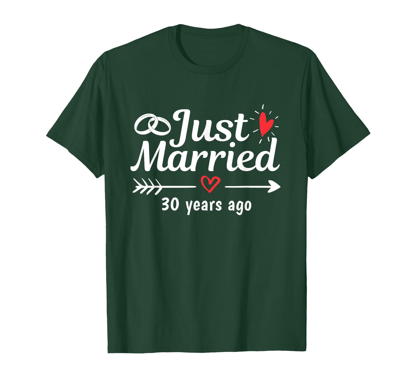 Just Married 30 Years Ago Funny Couple Wedding Anniversary T-Shirt