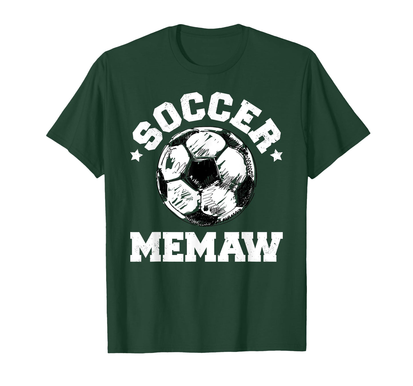 Soccer Memaw Soccer Ball Distressed Funny Soccer Memaw T-Shirt