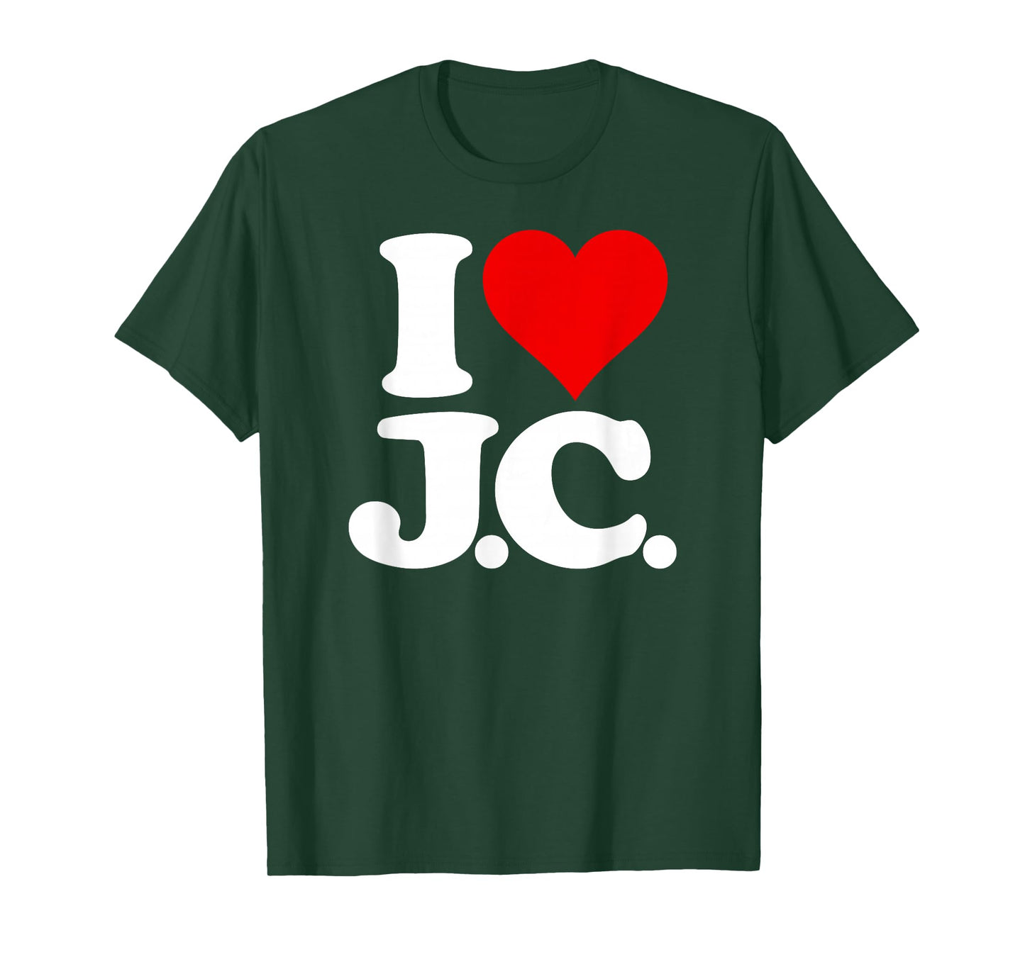 I LOVE HEART J.C. JC J C INITIALS NAME ON A TEE T-Shirt