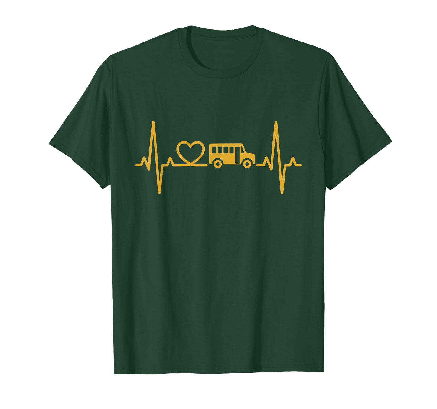 School Bus Heartbeat Transportation Driver Life Appreciation T-Shirt