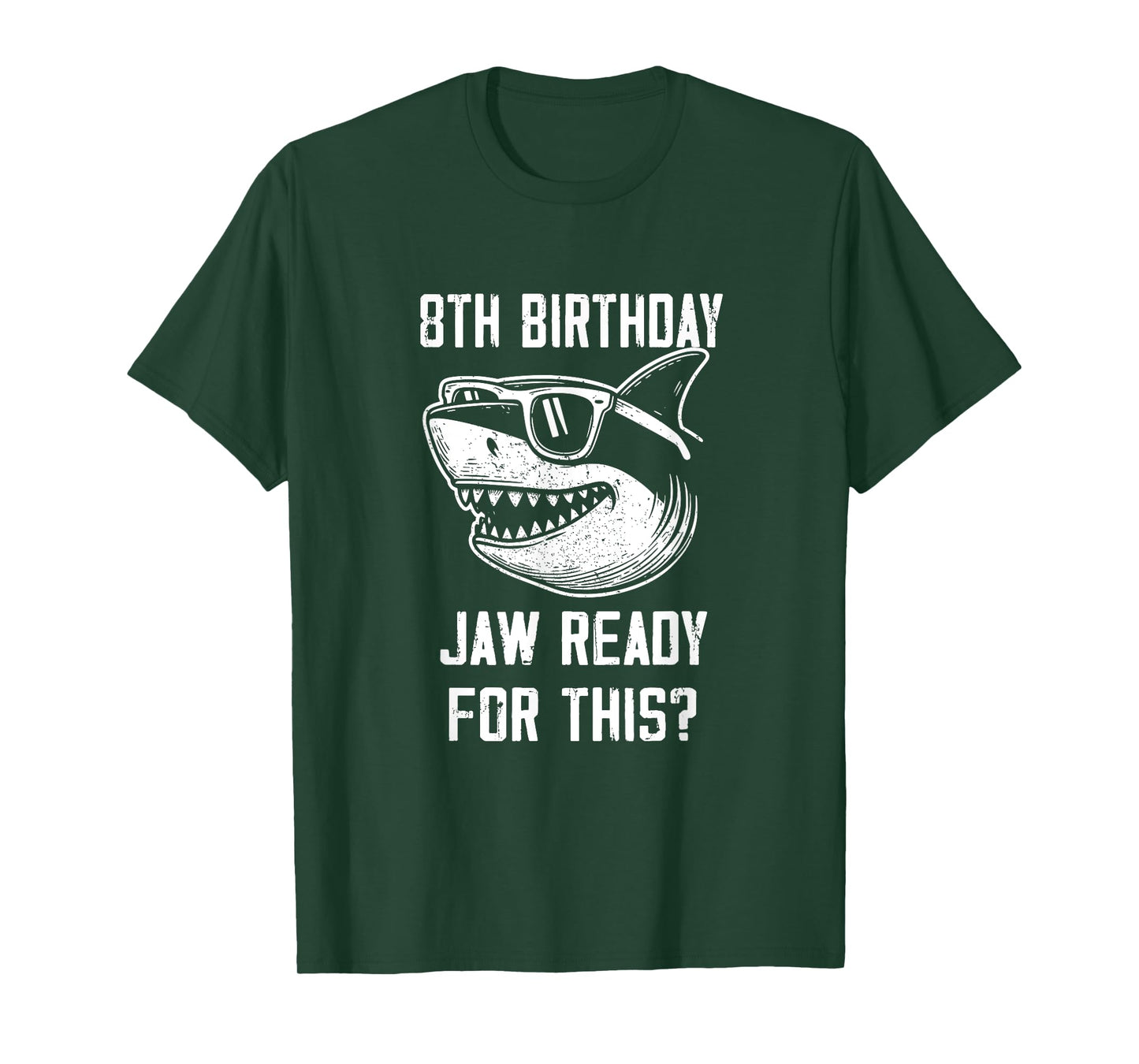 8th Birthday Jaw Ready For This Kids Shark Ocean Wildlife T-Shirt
