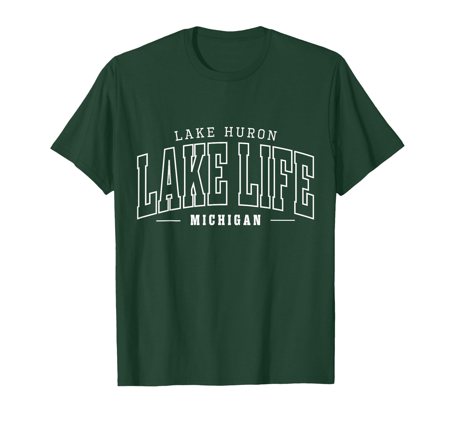 Lake Life Minimalist Huron Lake Summer Vacation Babe T-Shirt