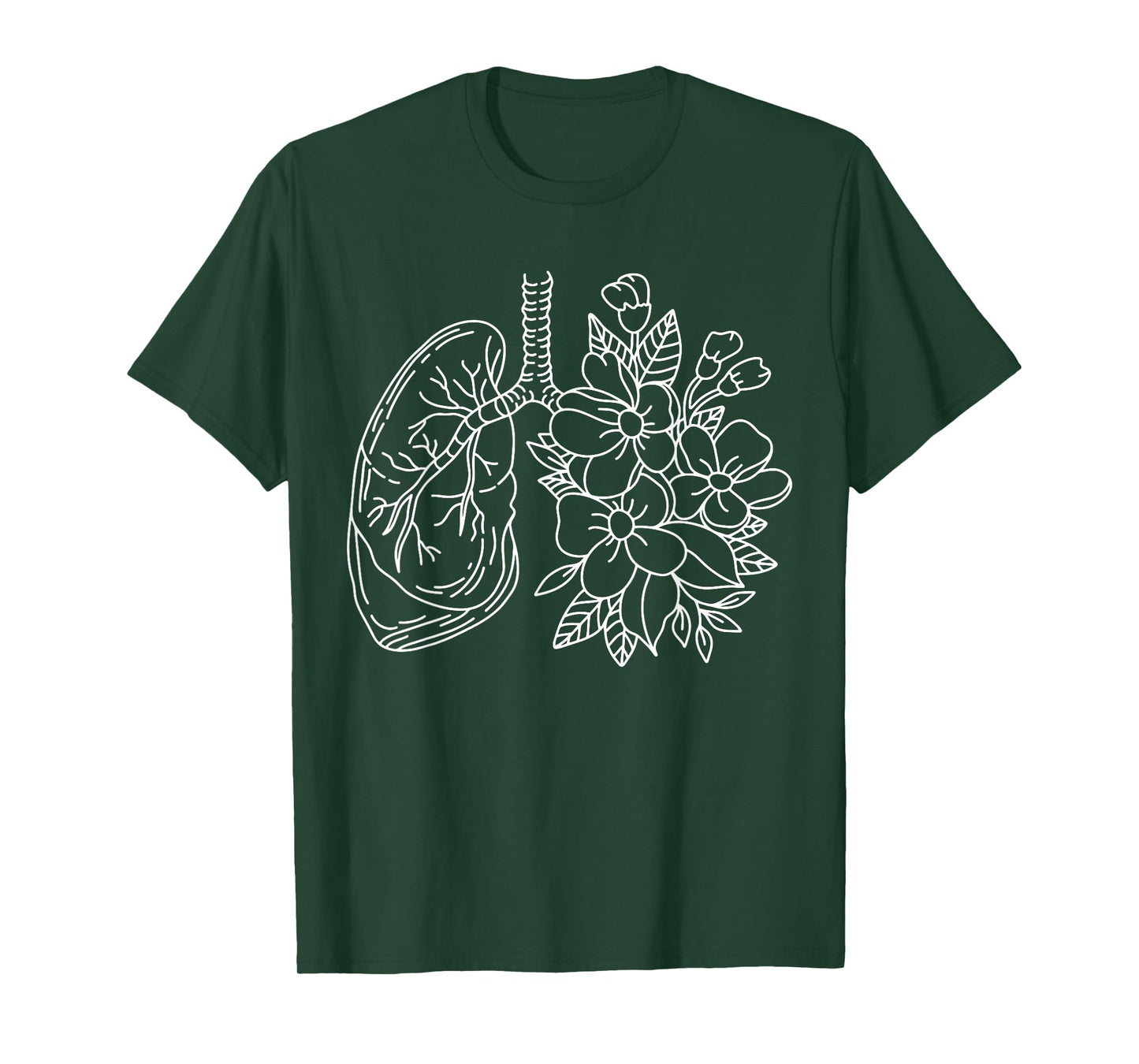 Floral Lungs Anatomical Lungs Medical Nurse T-Shirt