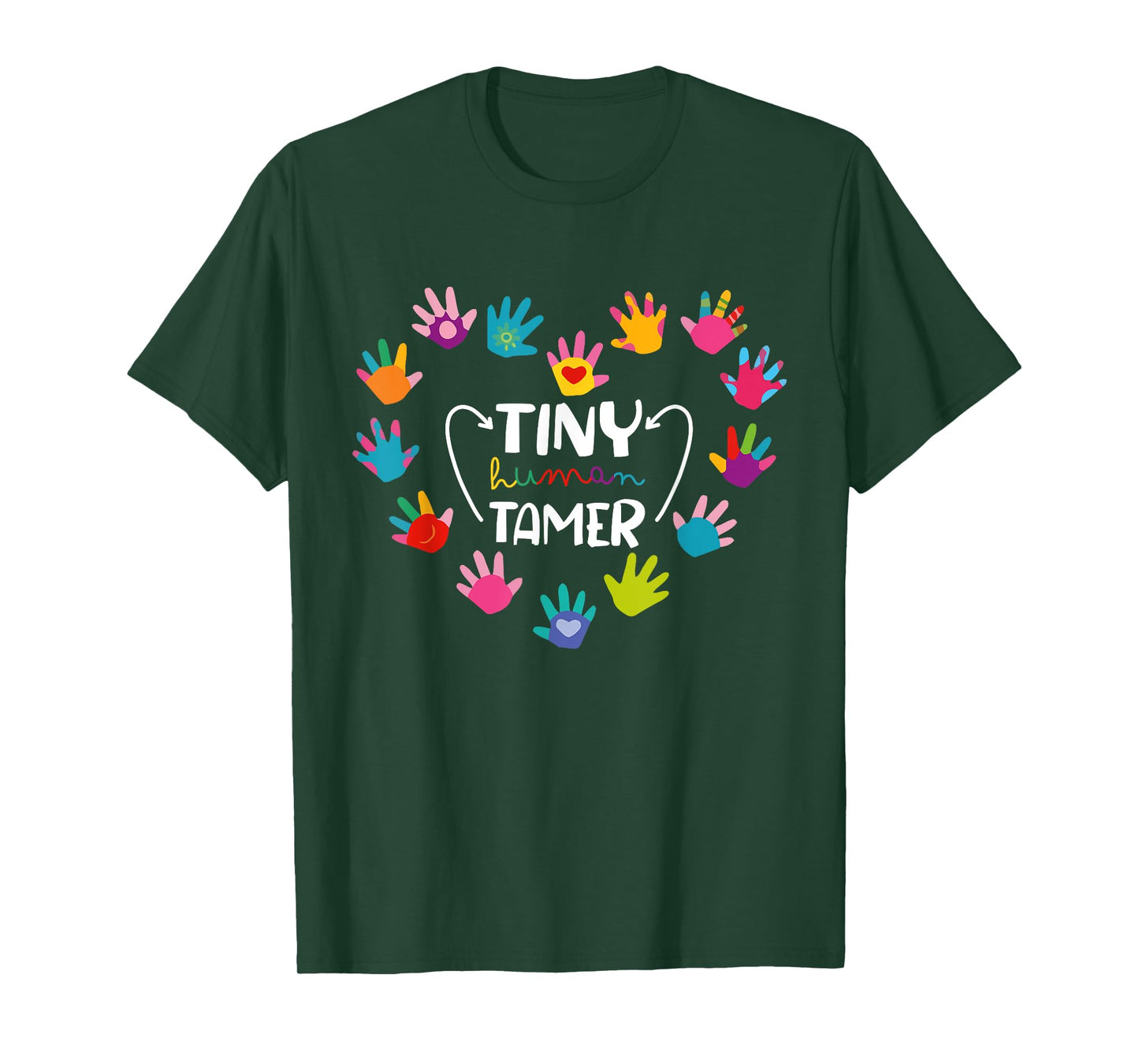 Tiny Human Tamer Daycare Provider Teacher Funny Saying Women T-Shirt