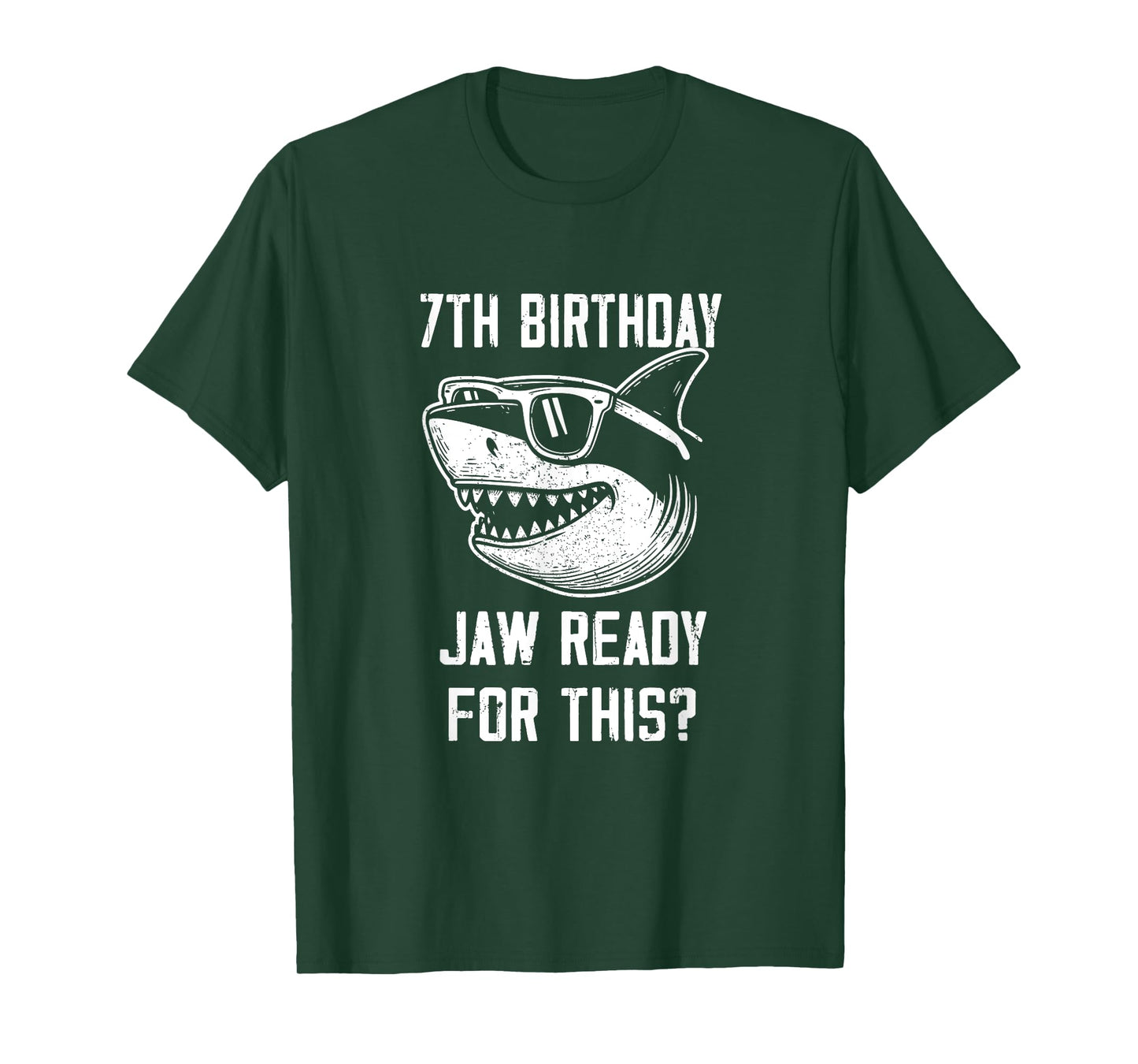 7th Birthday Jaw Ready For This Kids Shark Ocean Wildlife T-Shirt