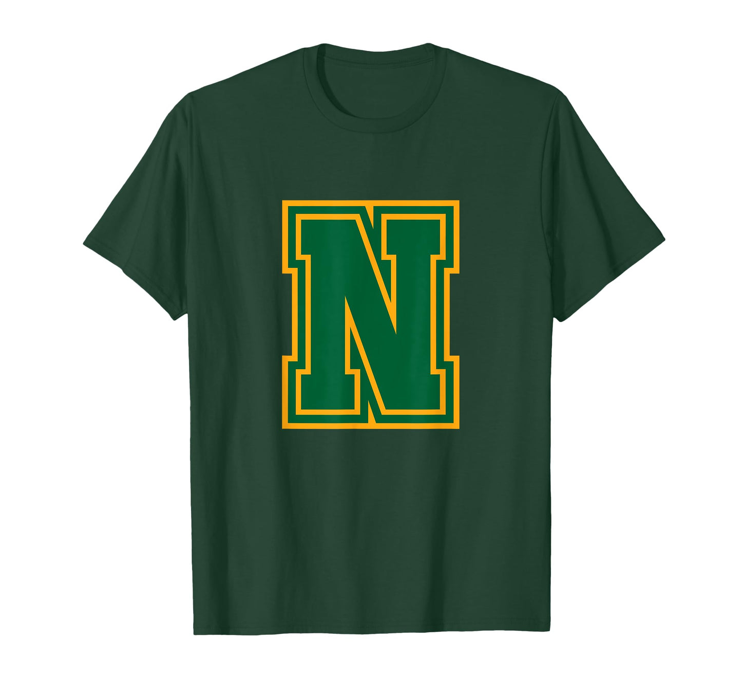 Letter N Yellow Green Monogram Initial T-Shirt