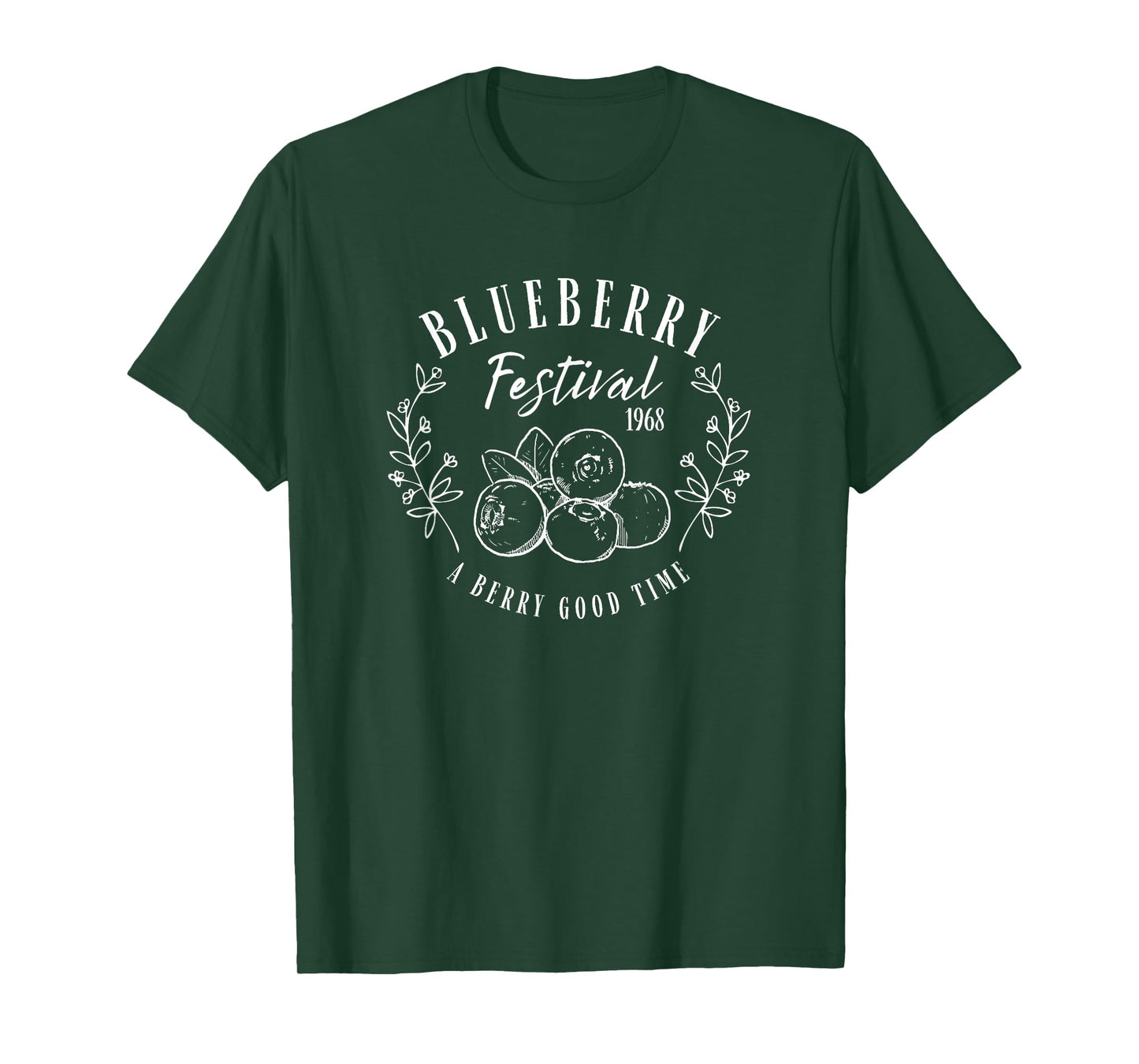 Blueberry Festival Vintage Lineart Illustration Blueberries T-Shirt