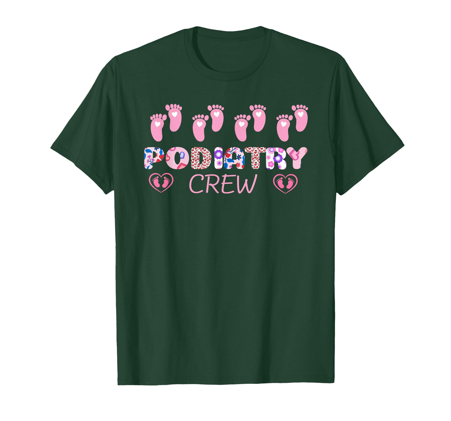 Podiatry Crew Footprint Leopard Podiatrist Valentine's Day T-Shirt