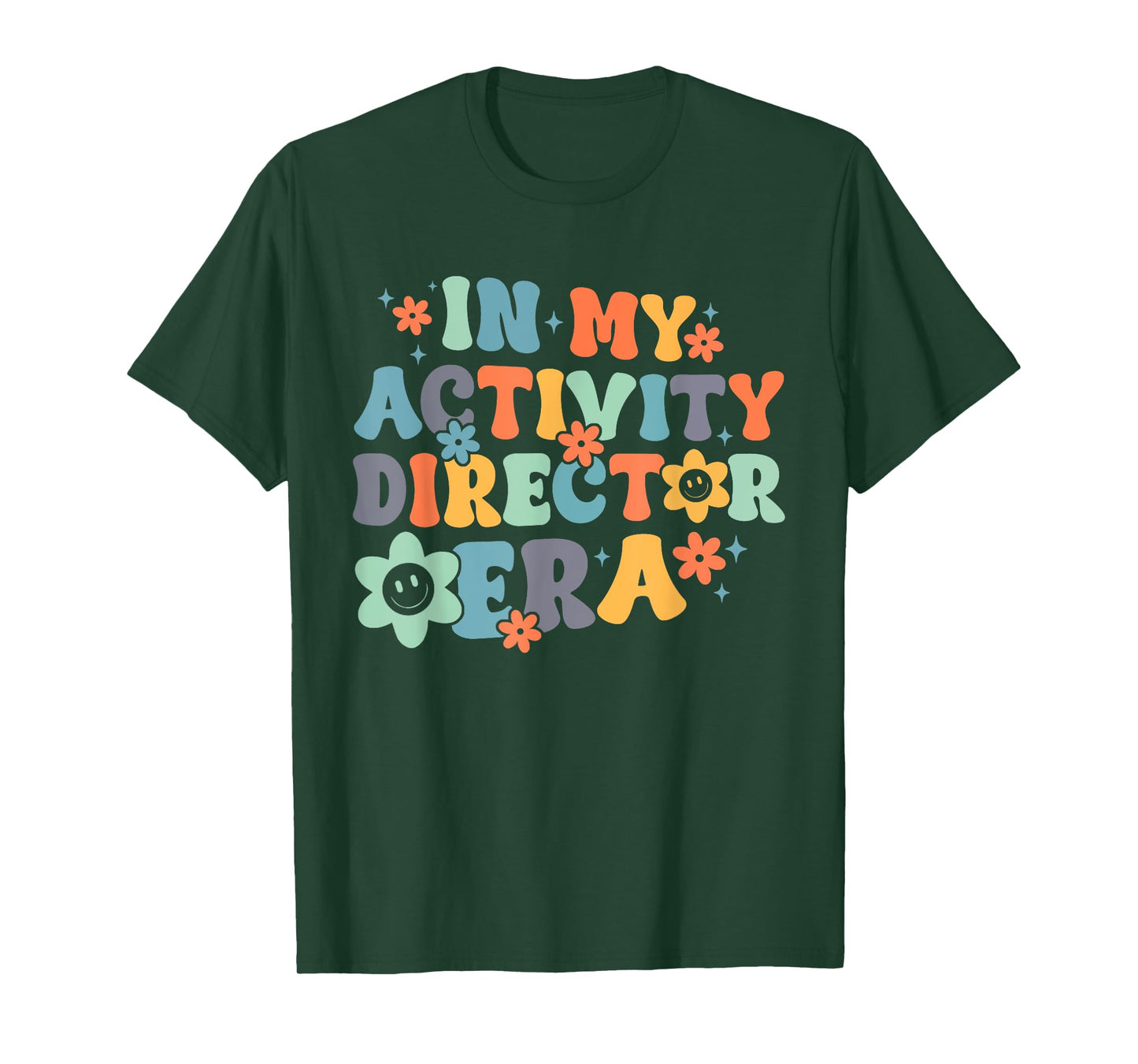 Groovy In My Activity Director Era Funny Retro Black T-Shirt - Unisex-Adults, Small, Short Sleeve