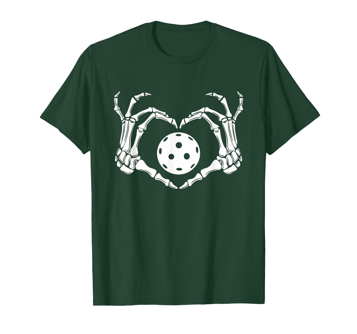 Halloween Pickleball Skeleton Heart Hands T-Shirt