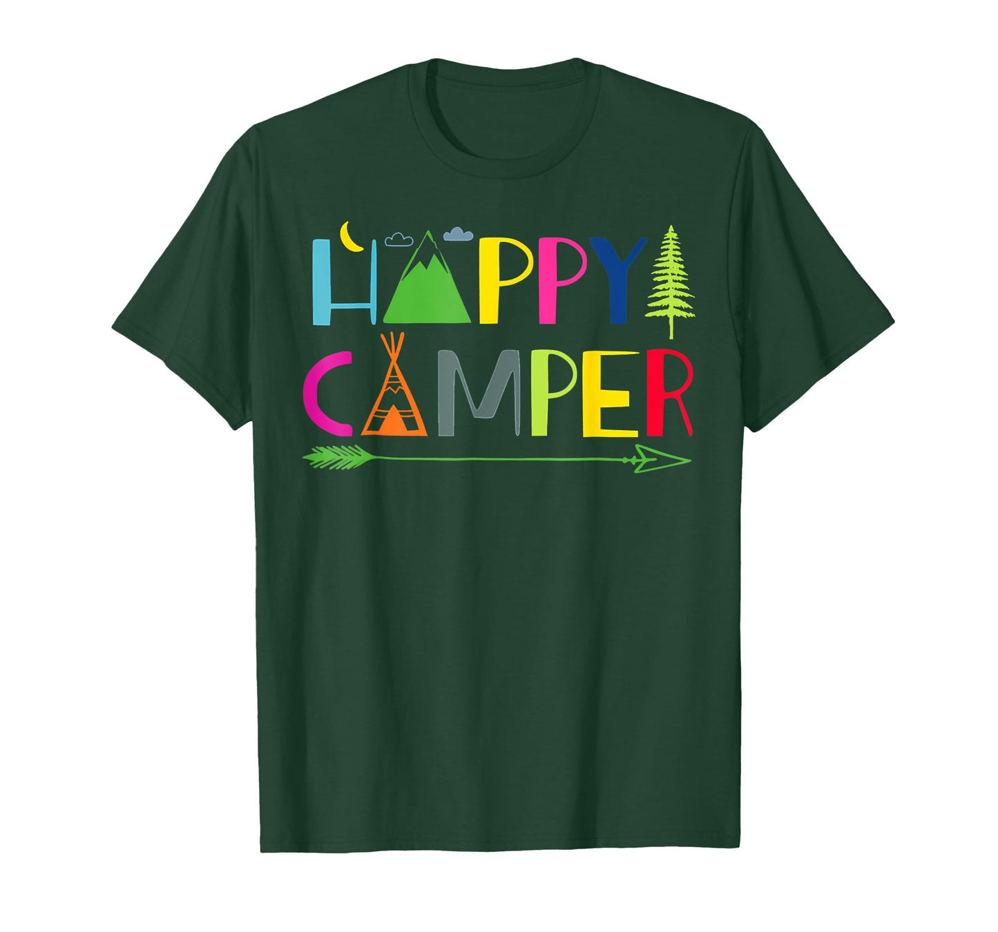 Arrow Camper Happy Summer Camp Camping Gift Men Women Kids T-Shirt