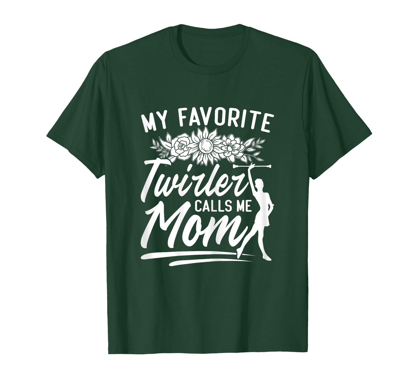 Womens Baton Twirler Mom Majorette My Favorite Twirler Calls Me Mom T-Shirt