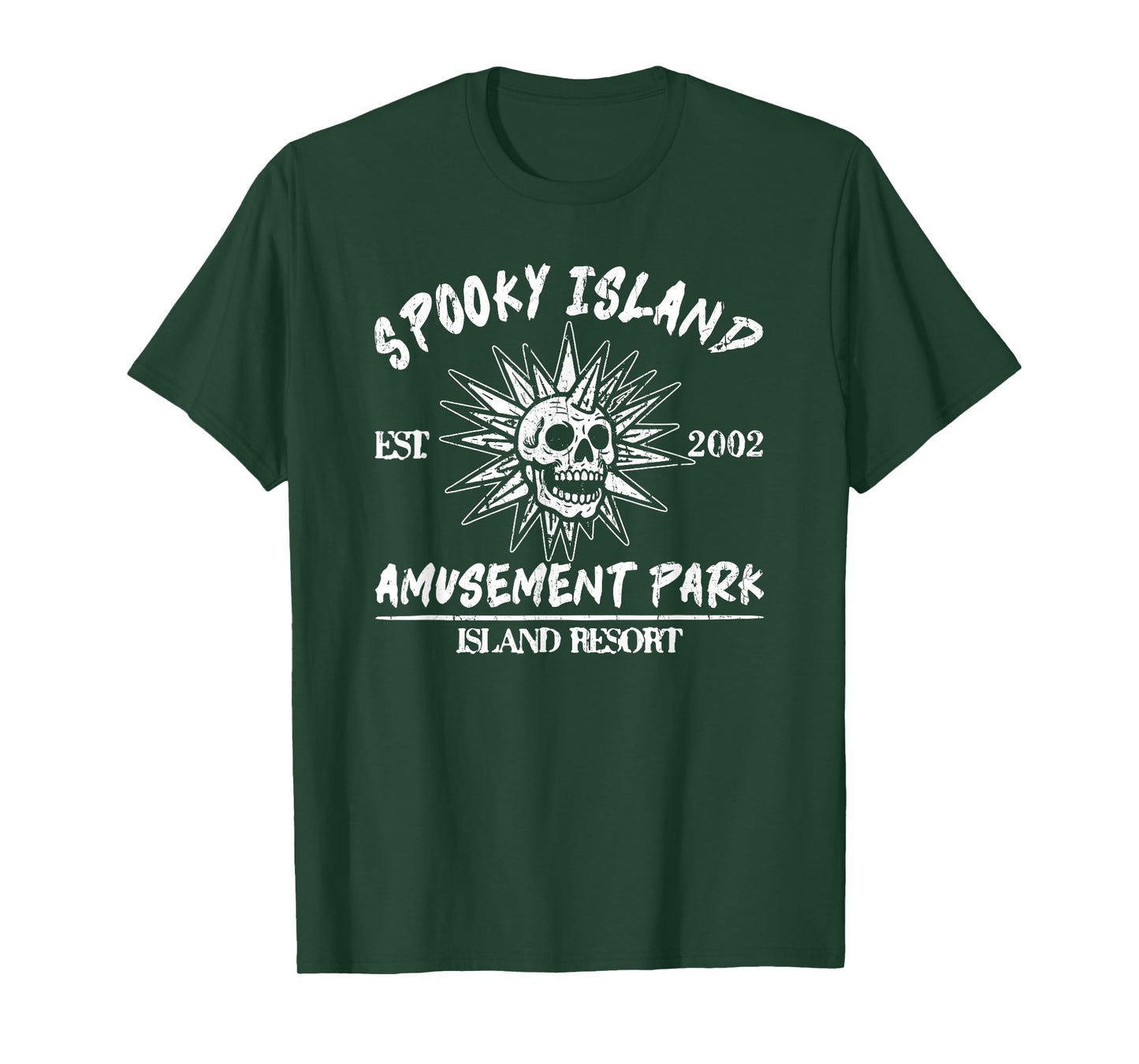 Spooky Island Amusement Park, Disco Skull, Halloween T-Shirt
