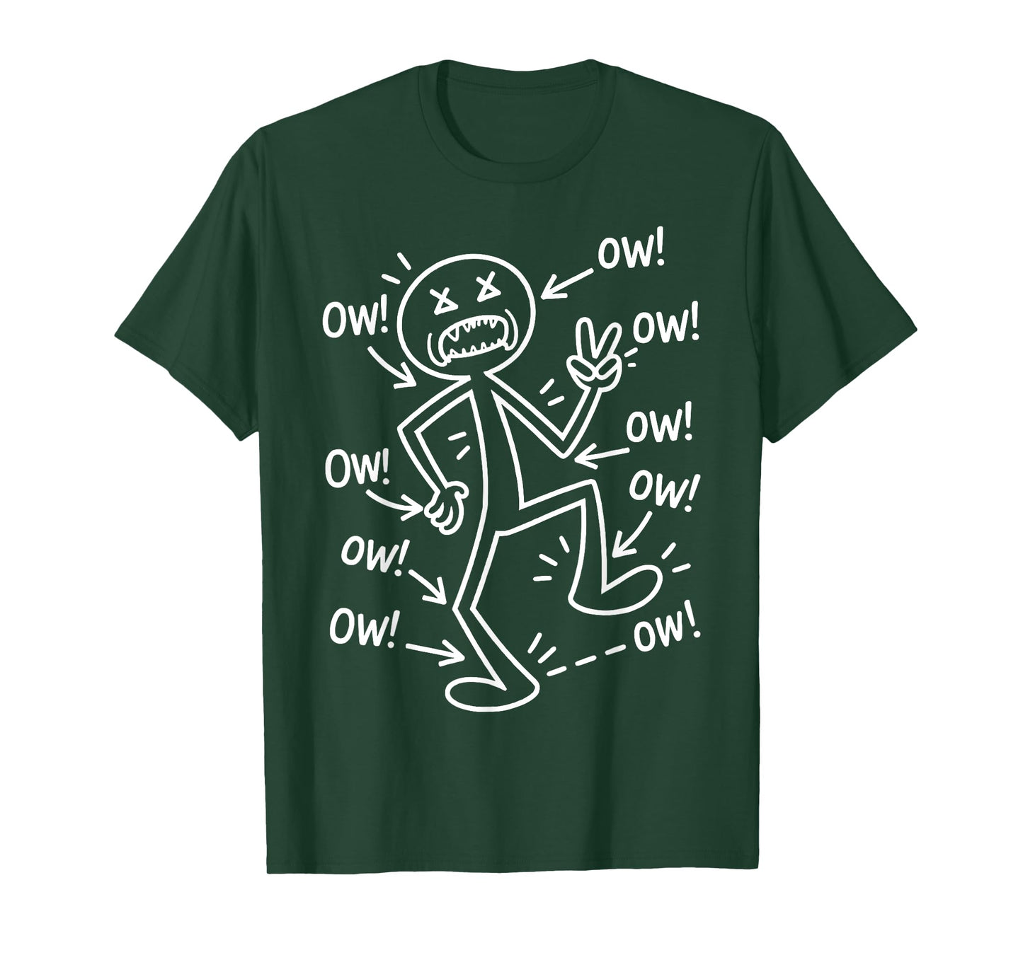 Ow Ow Ow Ow Ow Ow Ow Character - Funny Stick Figure T-Shirt