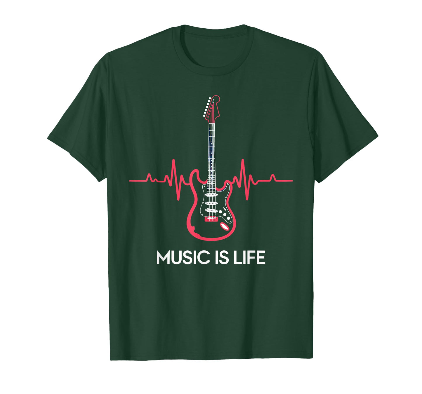 Music Is Life Guitar Heartbeat Pulse T-Shirt