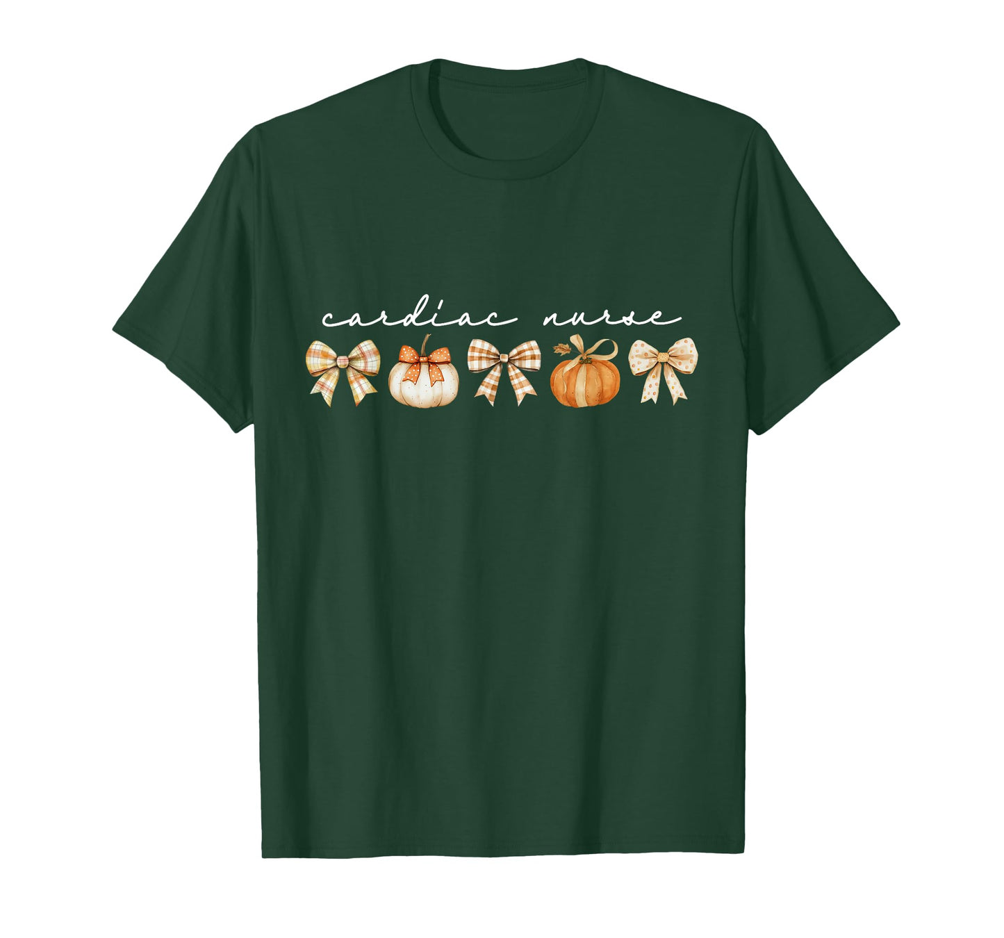 Cardiac Nurse Pumpkin Coquette Bow Fall CVICU Cardiology T-Shirt