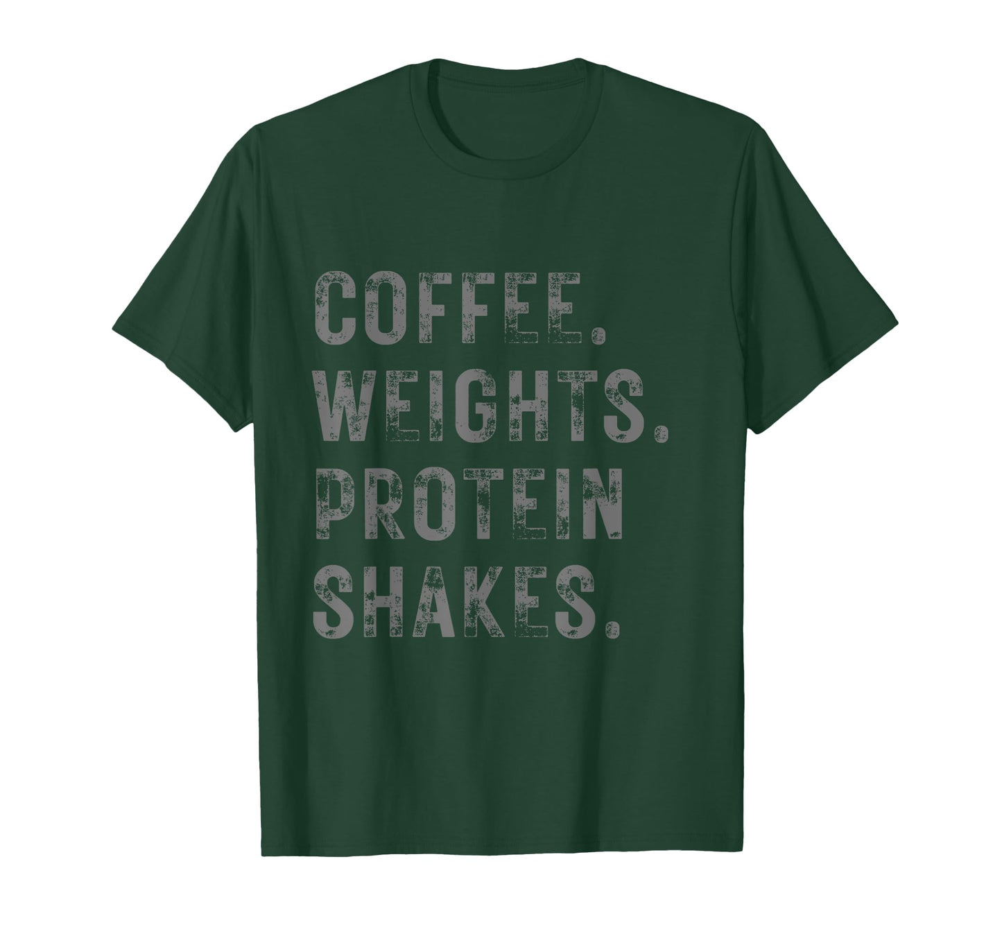 Coffee Weights & Protein Shakes. Funny Novelty Workout Gym T-Shirt