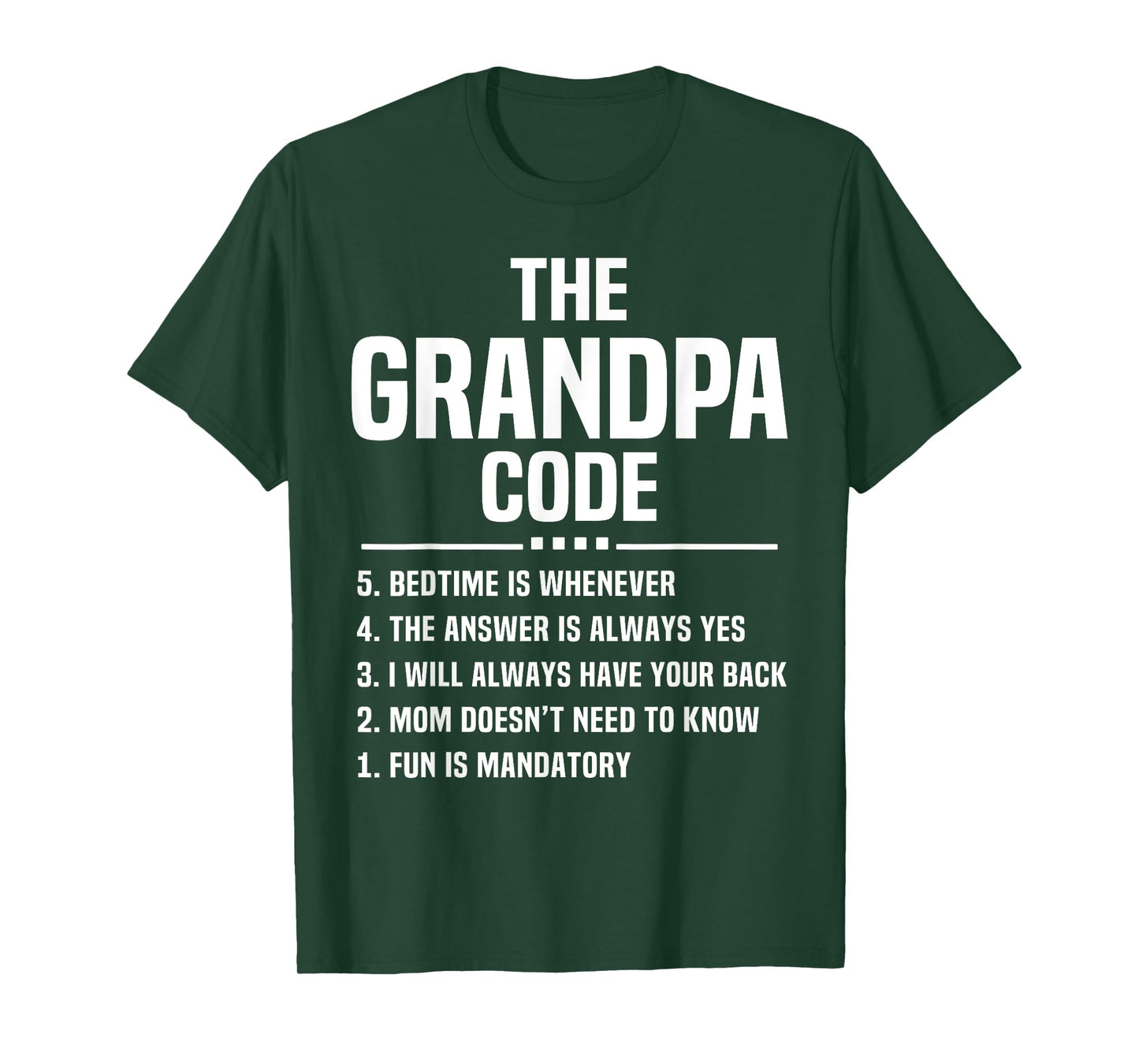 The Grandpa Code Cool Grandfather Joke Fathers Day Funny T-Shirt