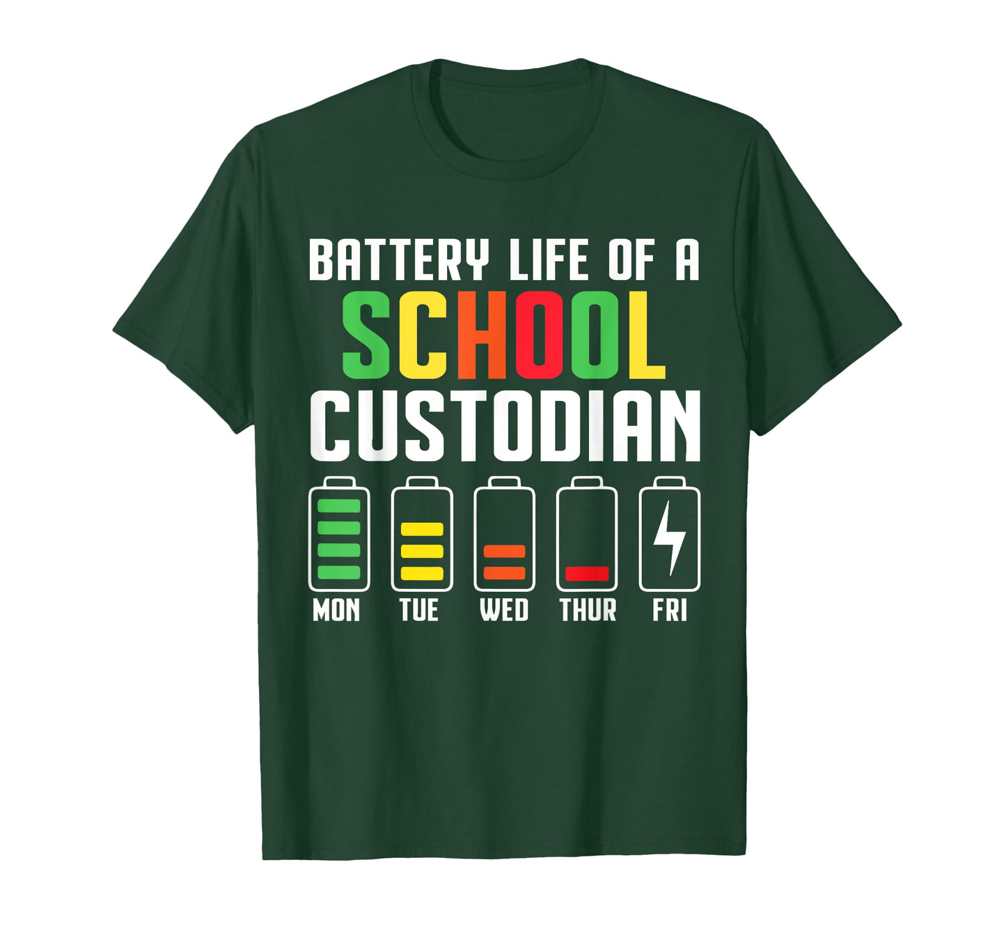School Custodian Battery Life School Janitor T-Shirt