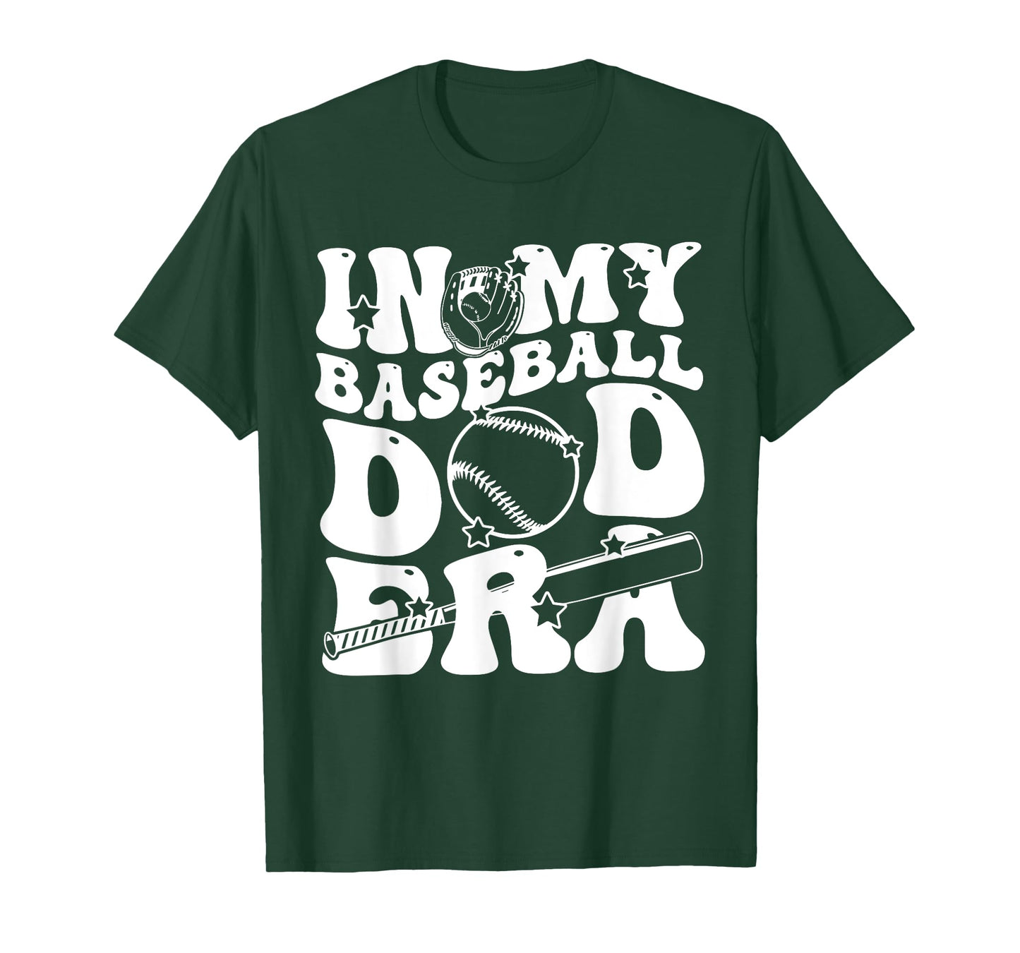 In My Baseball Dad Era Retro Groovy Daddy Papa Father's Day T-Shirt