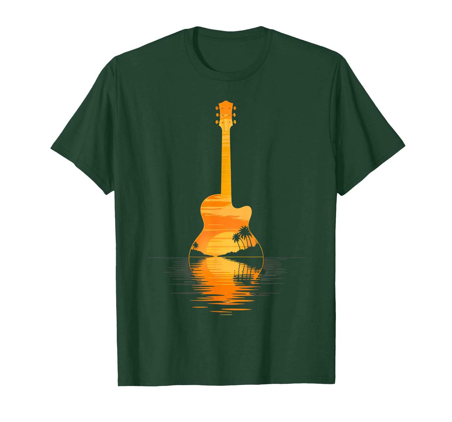Playing Guitar at Sunset with Ocean Vibes T-Shirt