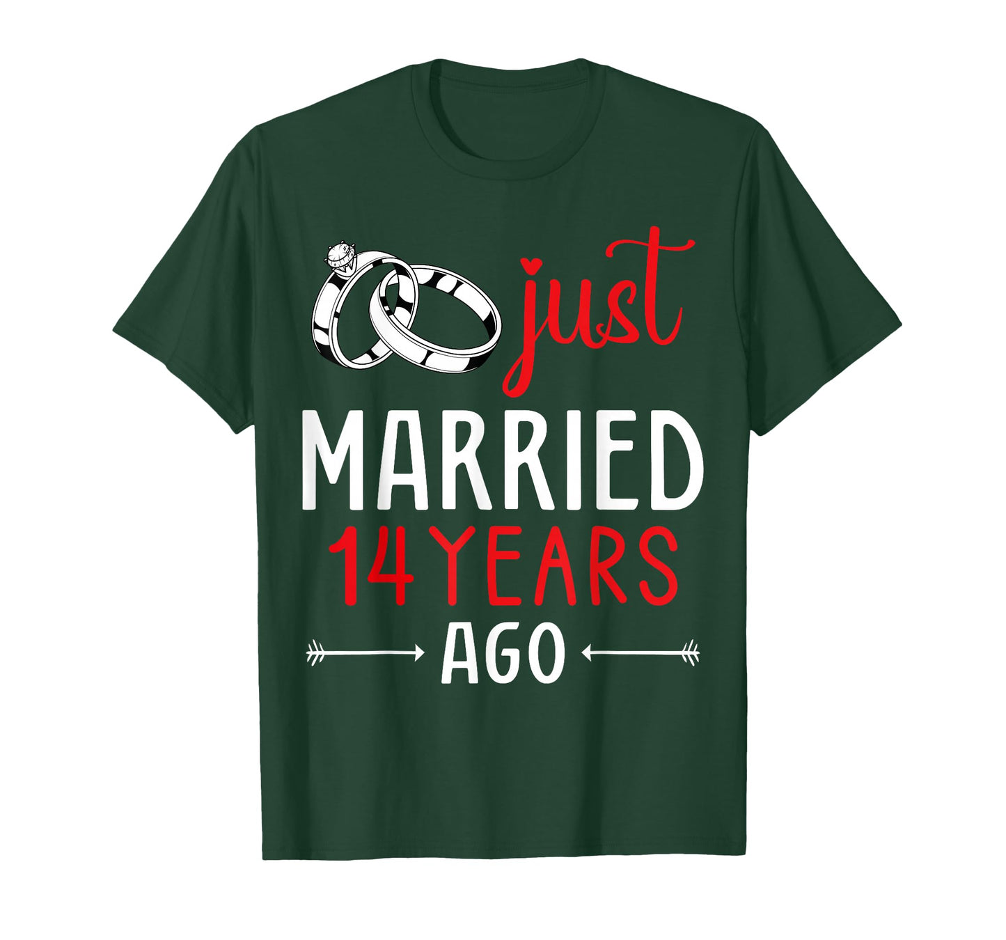 Just Married 14 Years Ago Couple Matching 14th Anniversary T-Shirt