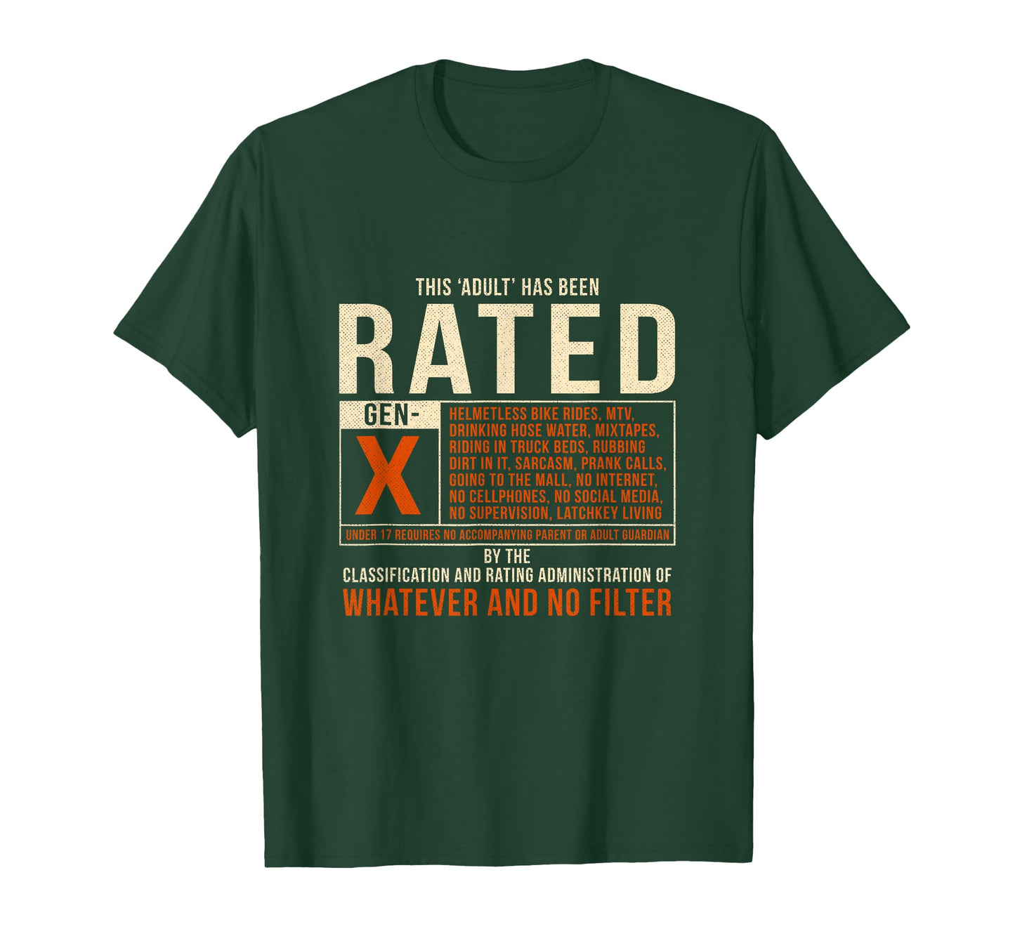 Funny This Adult Has Been Rated Gen X Generation X 80s T-Shirt