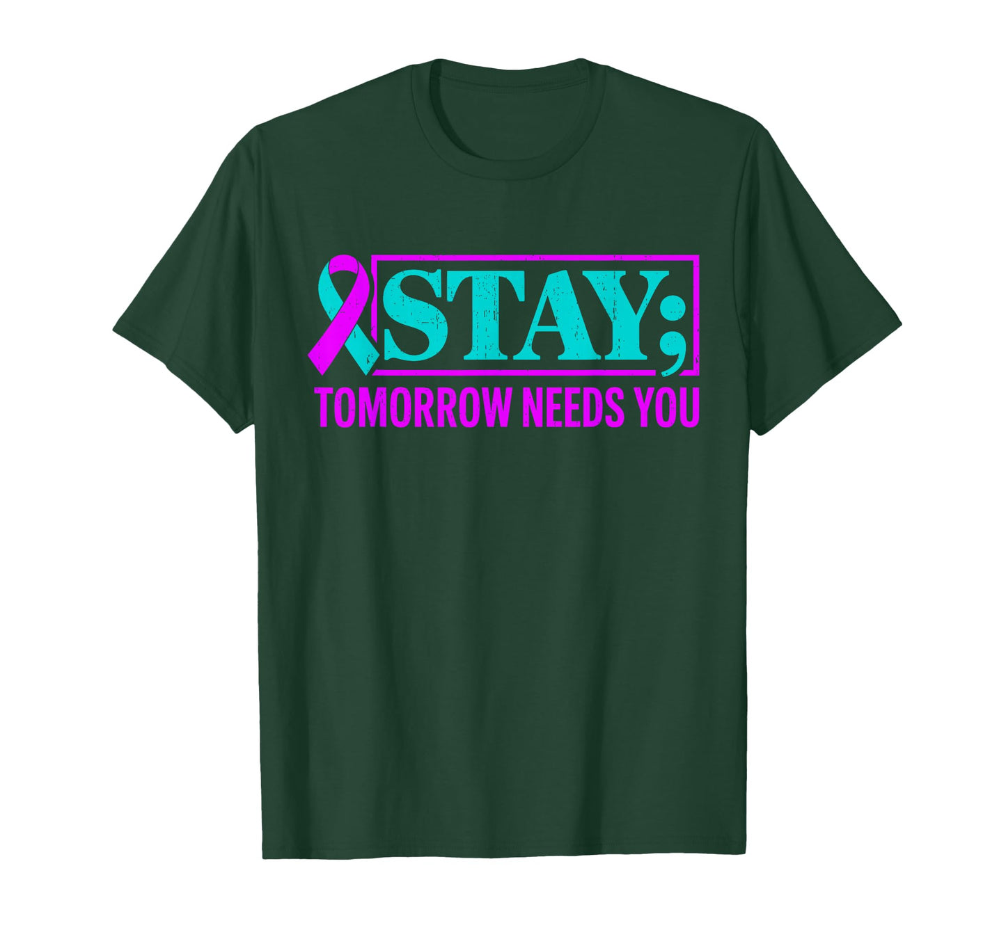 Groovy Teal & Purple Ribbon Suicide Prevention Awareness T-Shirt