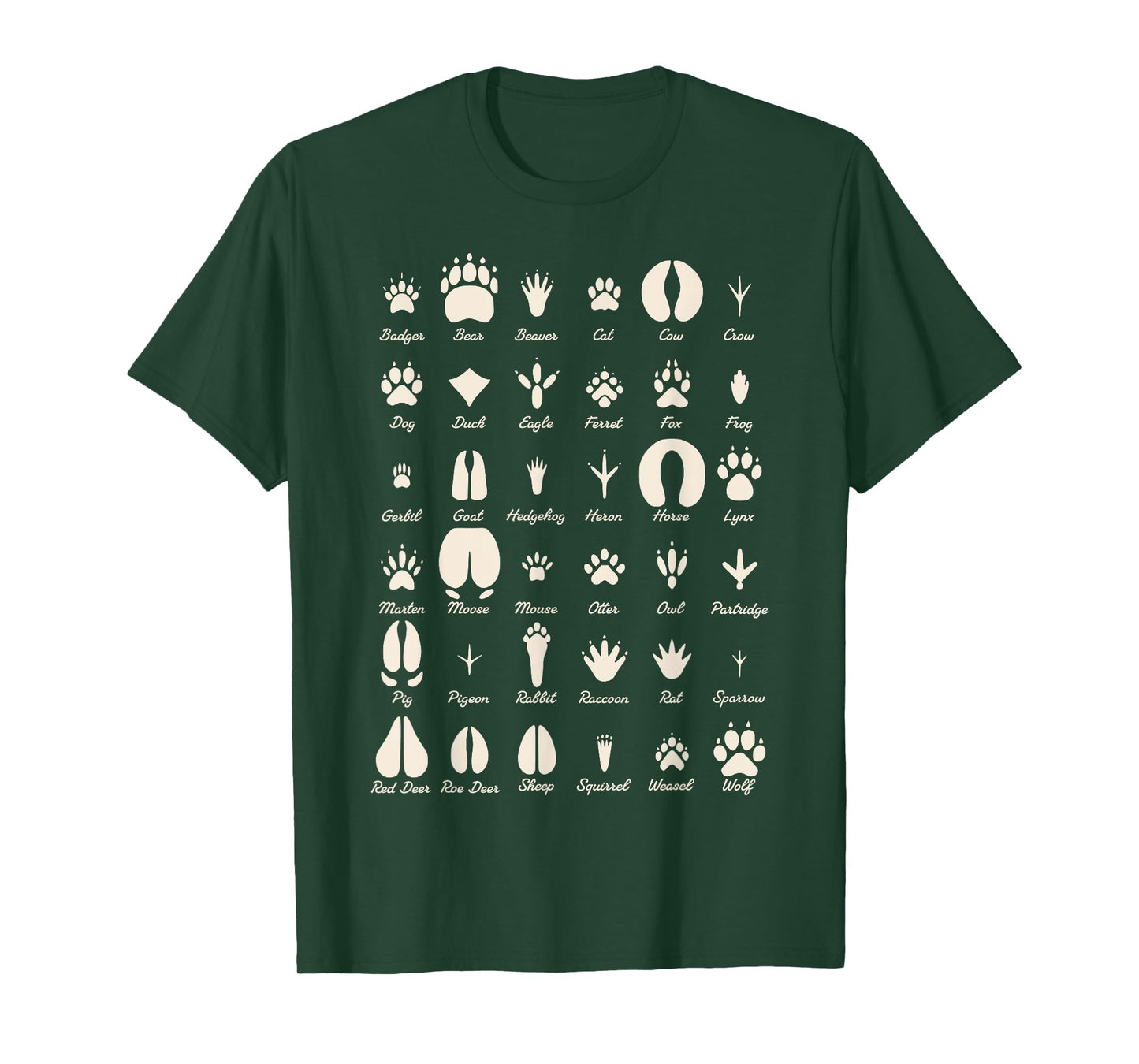 Animal Track s Common Animals & Wildlife Tracks T-Shirt
