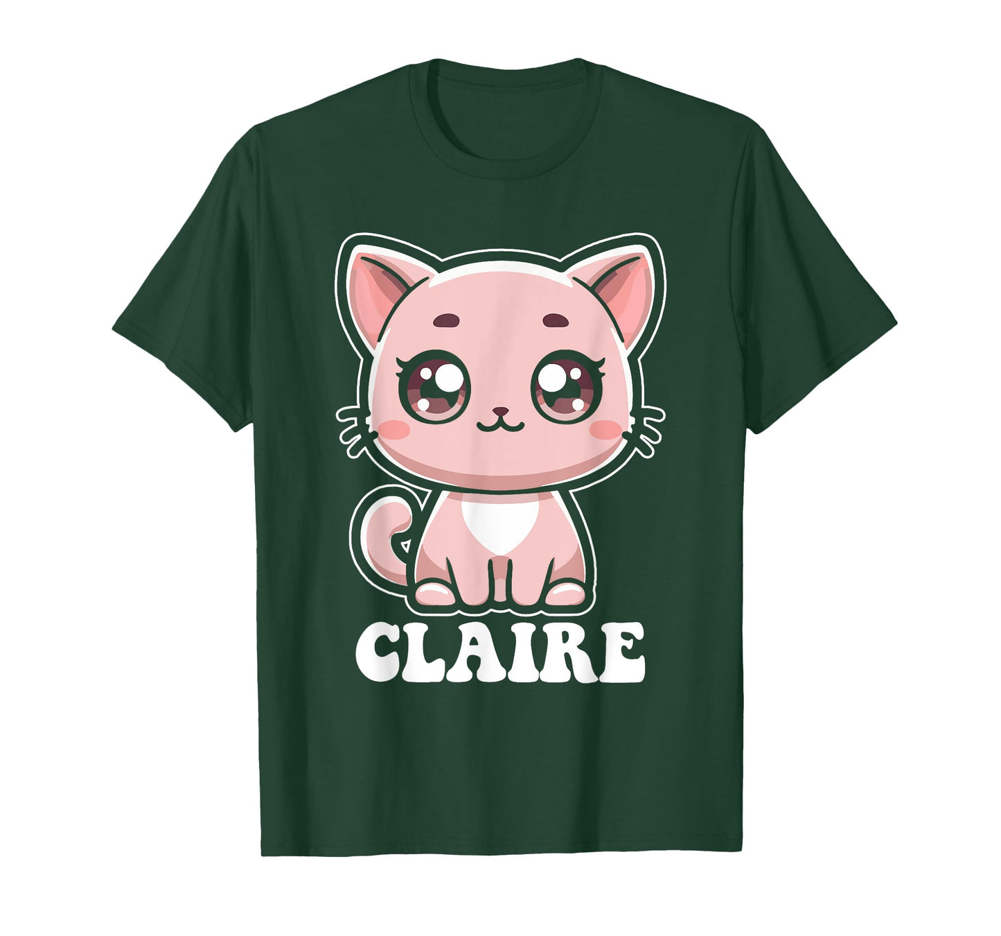 Claire Cute Cat Kitten Design for Girls Name Claire T-Shirt