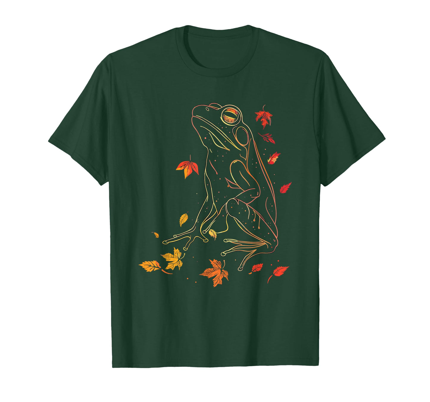 Frog Wildlife Nature Autumn Leaves Fall T-Shirt