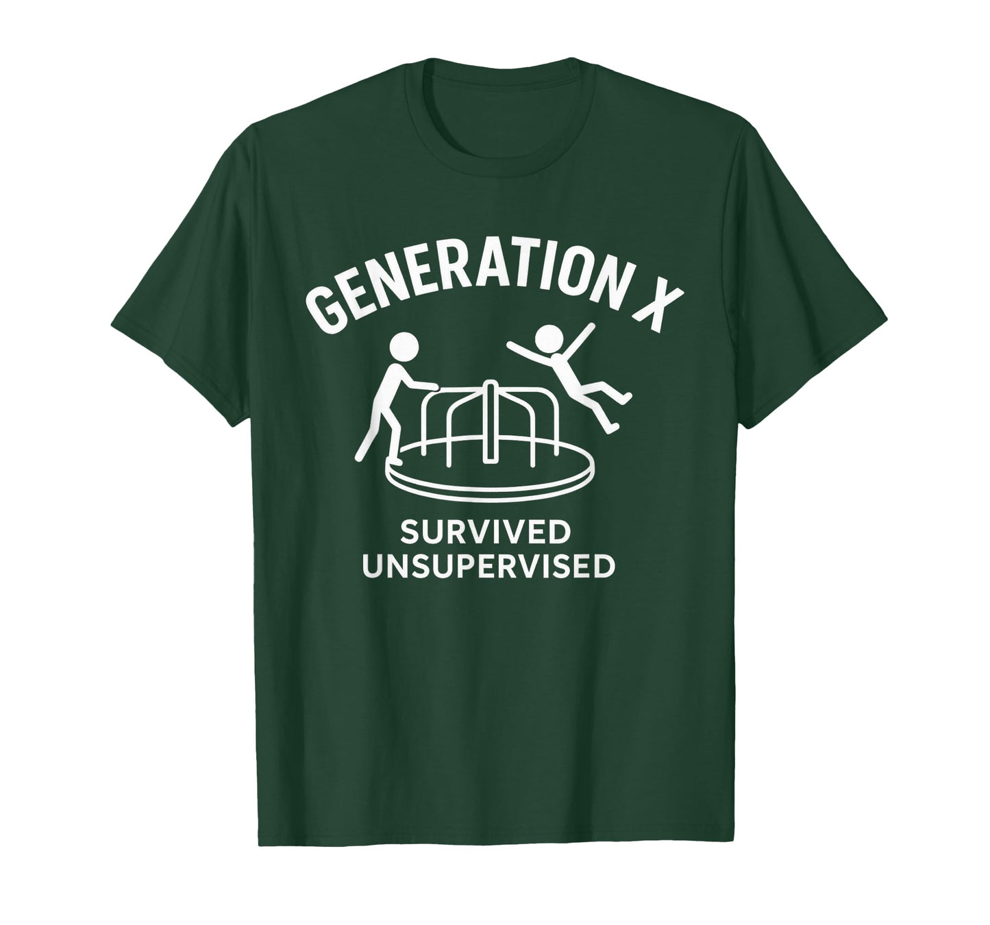 Funny Gen X Survived Unsupervised Men Women Graphic T-Shirt