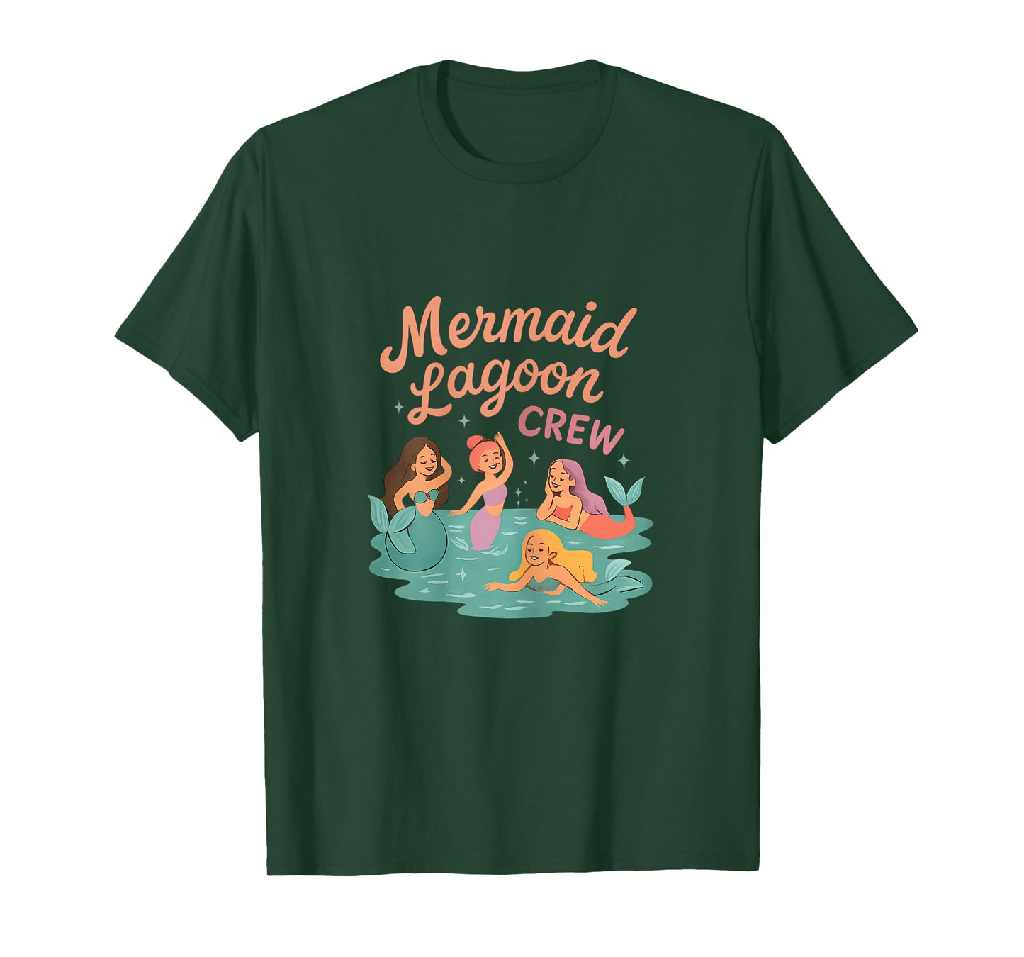 Beach Squad Mermaid Lagoon Crew Sea Life Art T-Shirt