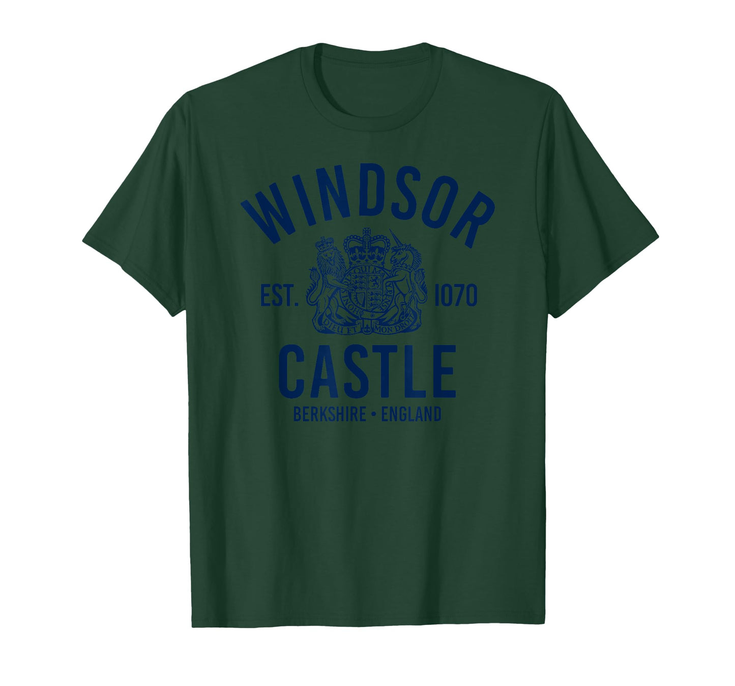 Windsor Castle Est. 1070 Berkshire England Navy Print T-Shirt