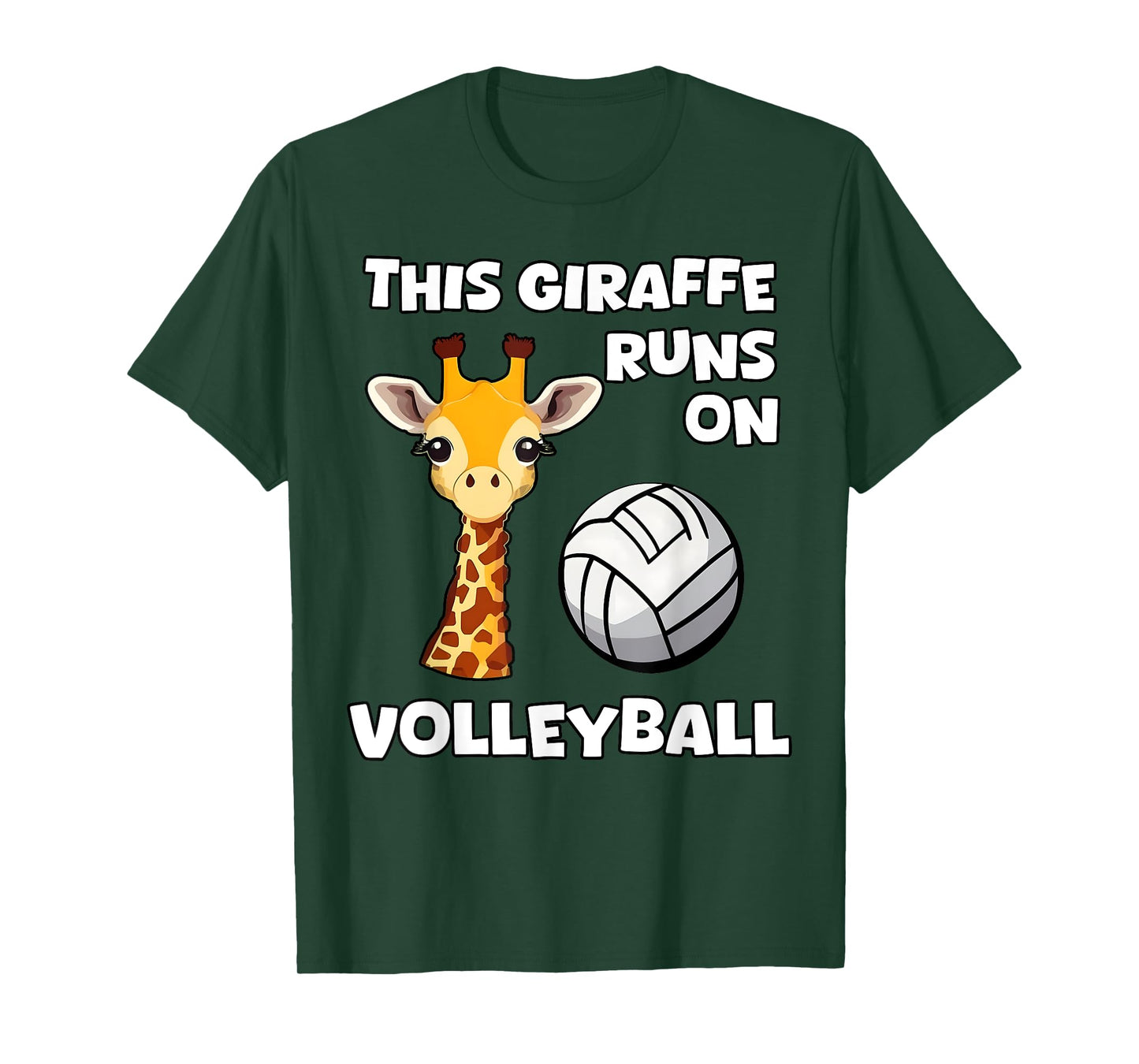 This Giraffe Runs On Volleyball Fun Giraffe Wildlife T-Shirt