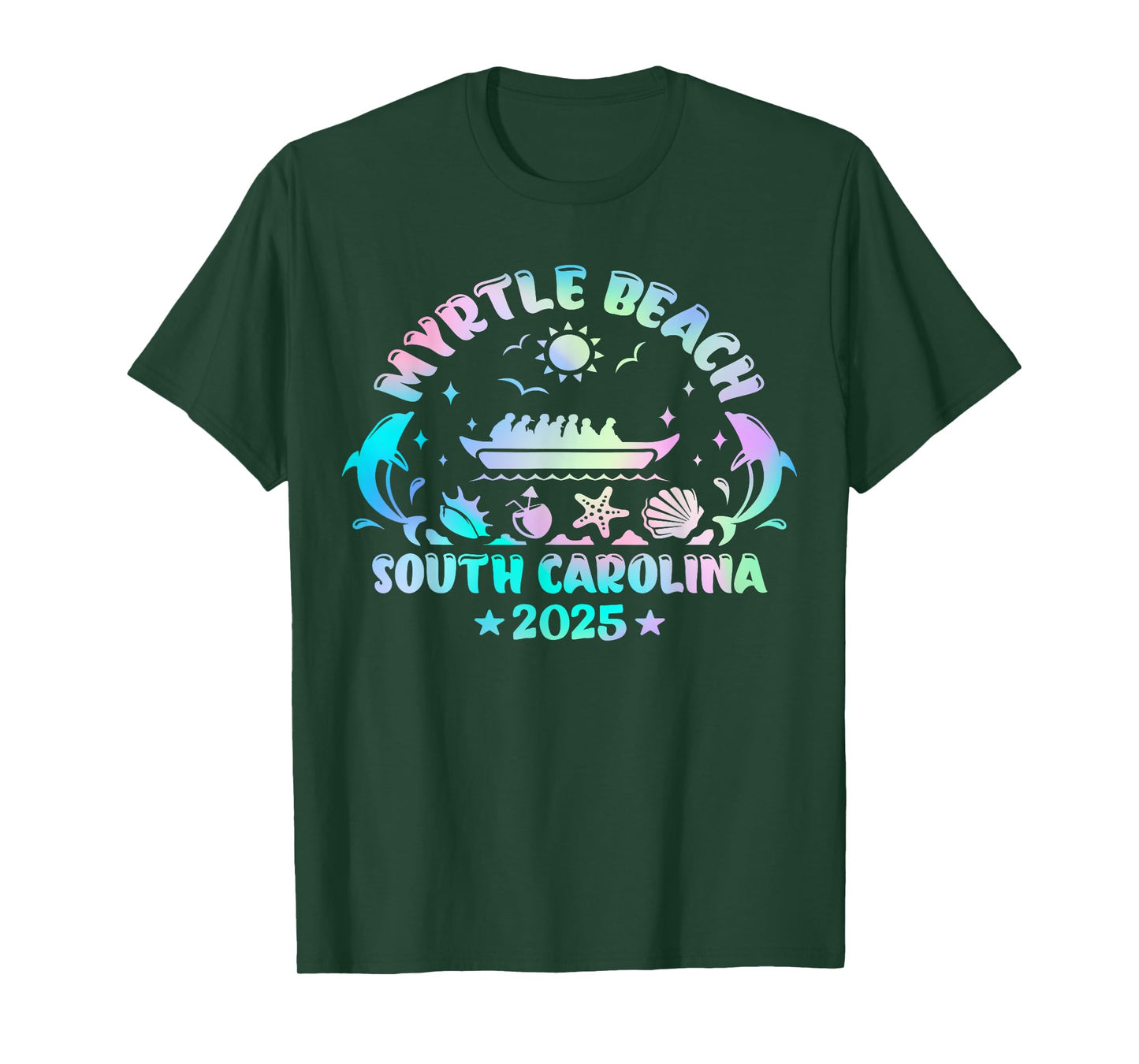 Myrtle Beach Summer Surf Dive Tie Dye Family Vacation 2025 T-Shirt