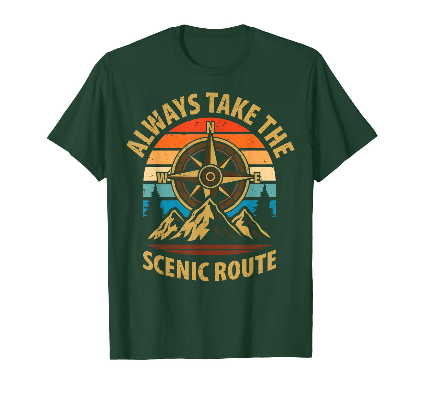 Always Take The Scenic Route Hiker Mountain Hiking Adventure T-Shirt
