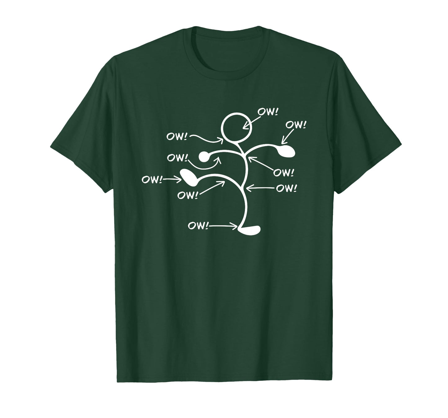 Ow Figure Funny Humor Sketch T-Shirt