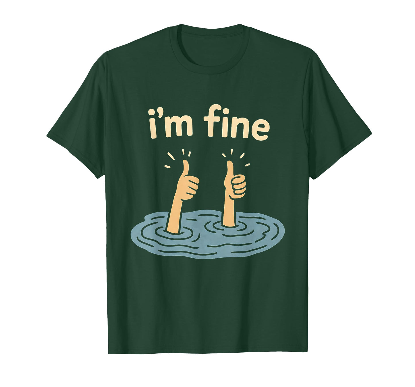 Two Thumbs Up I'm Fine Funny Sarcastic Meme Introvert Humor T-Shirt